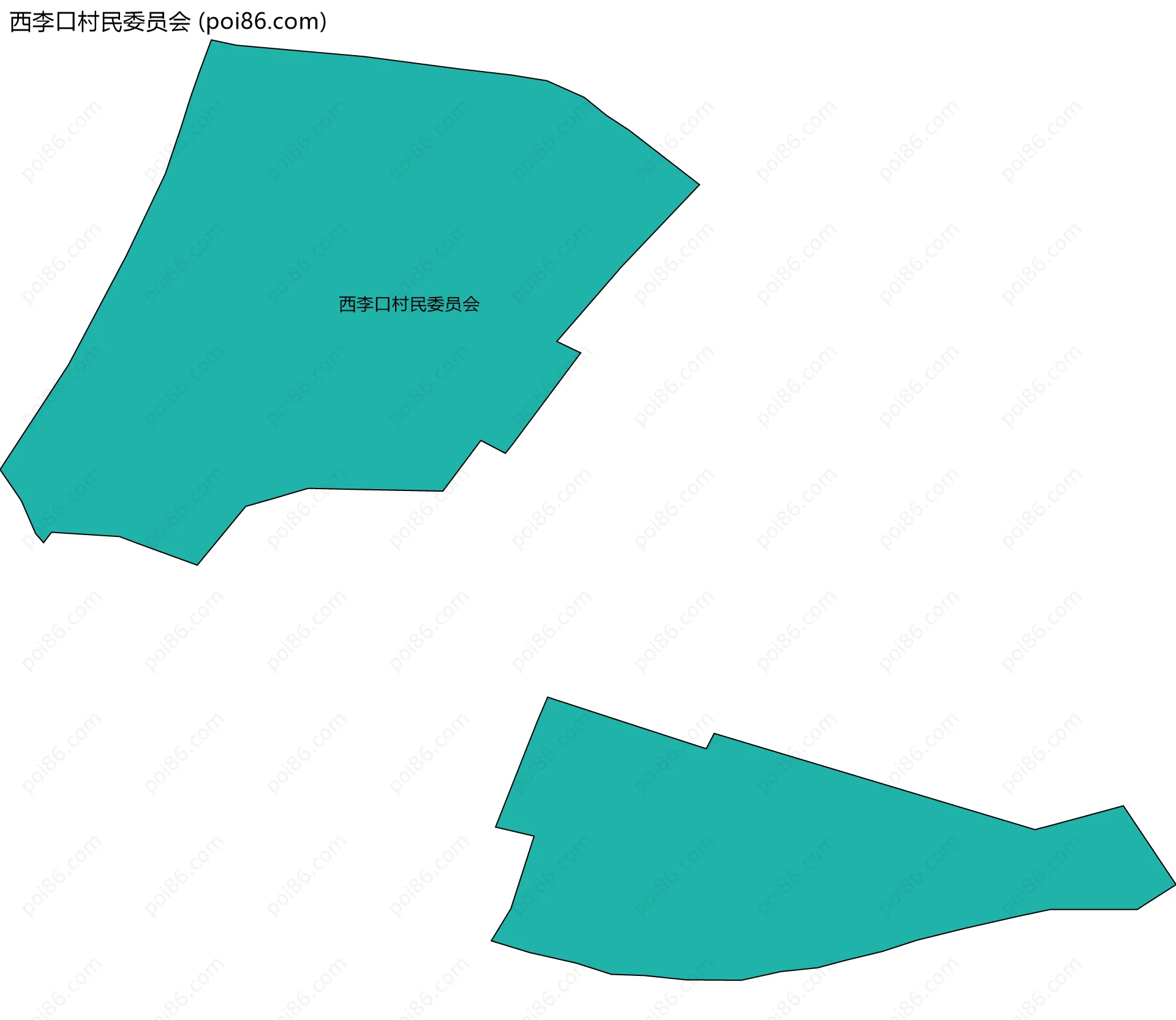 西李口村民委员会边界地图