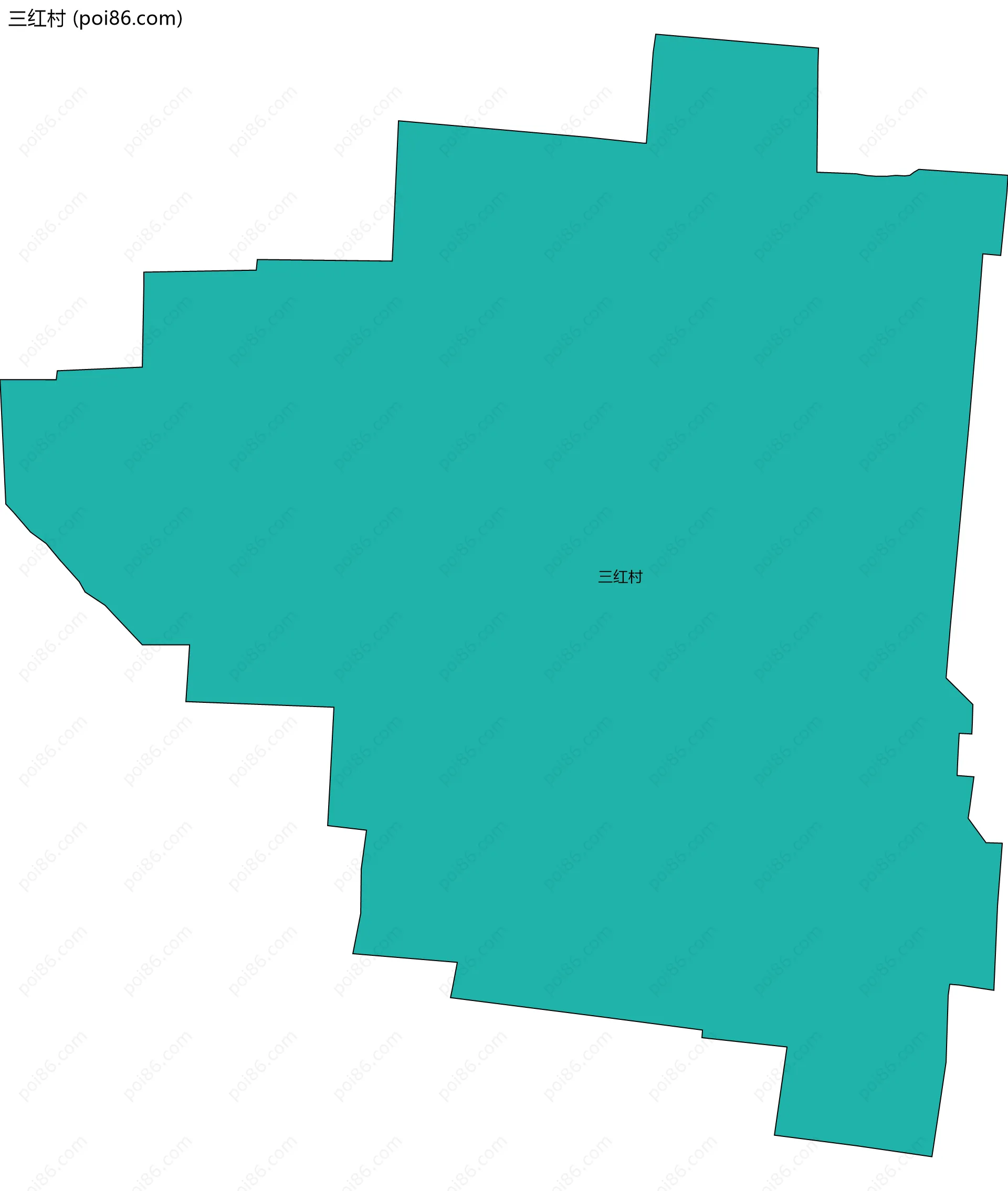 三红村边界地图