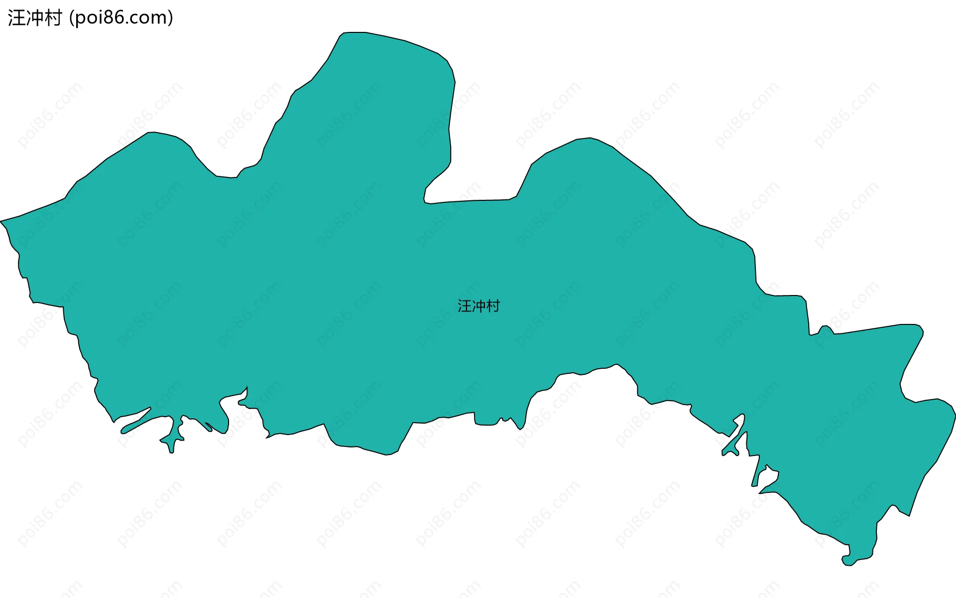 汪冲村边界地图
