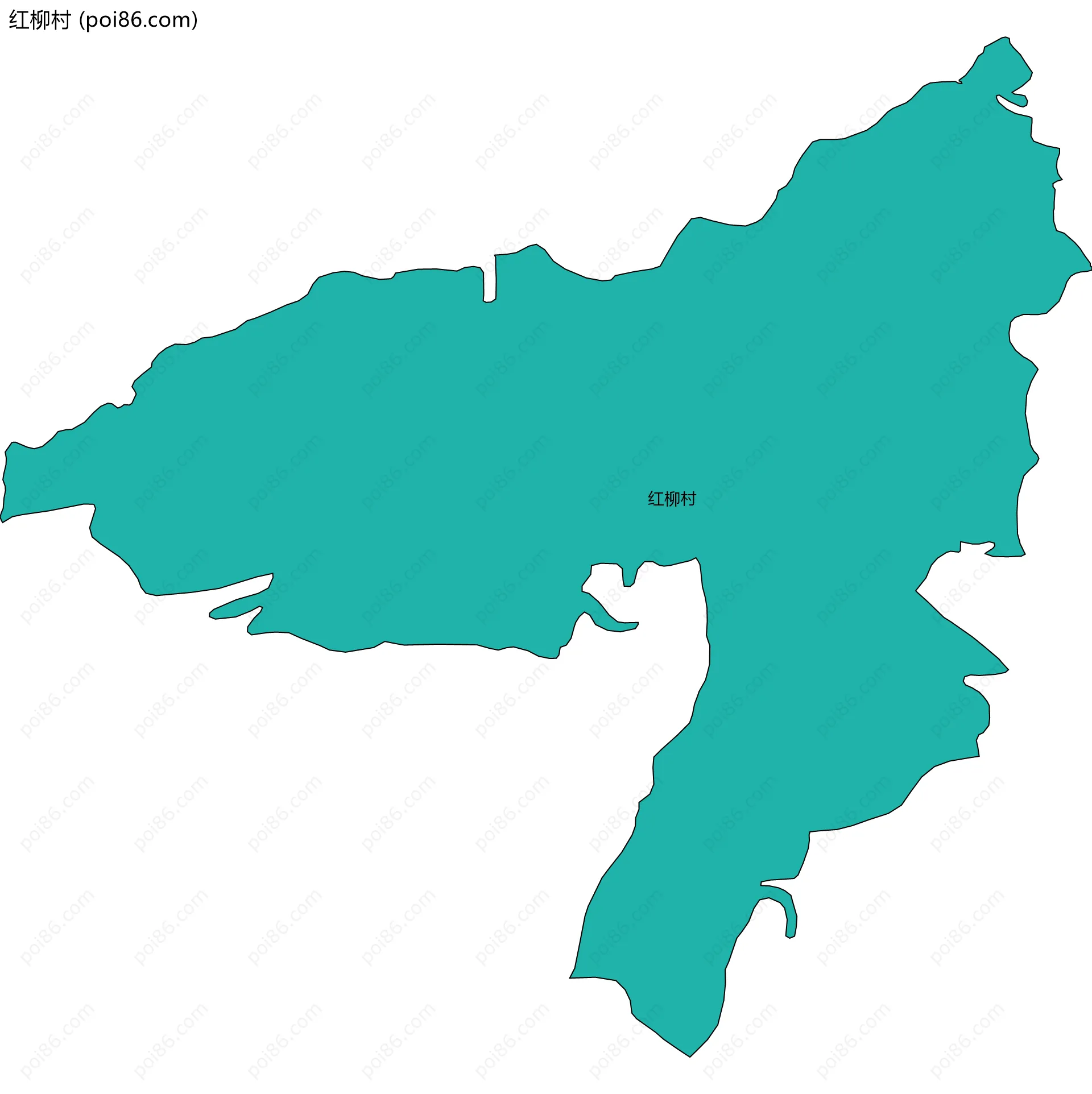 红柳村边界地图