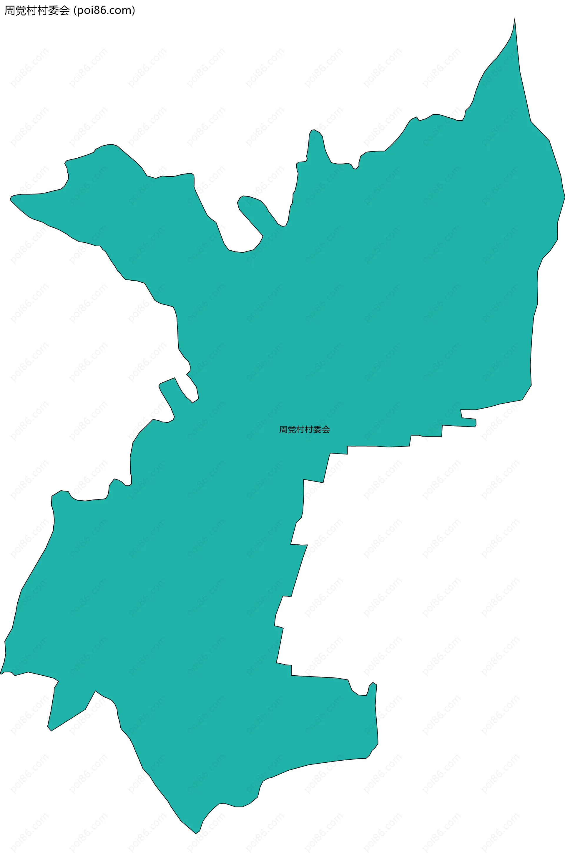 周党村村委会边界地图