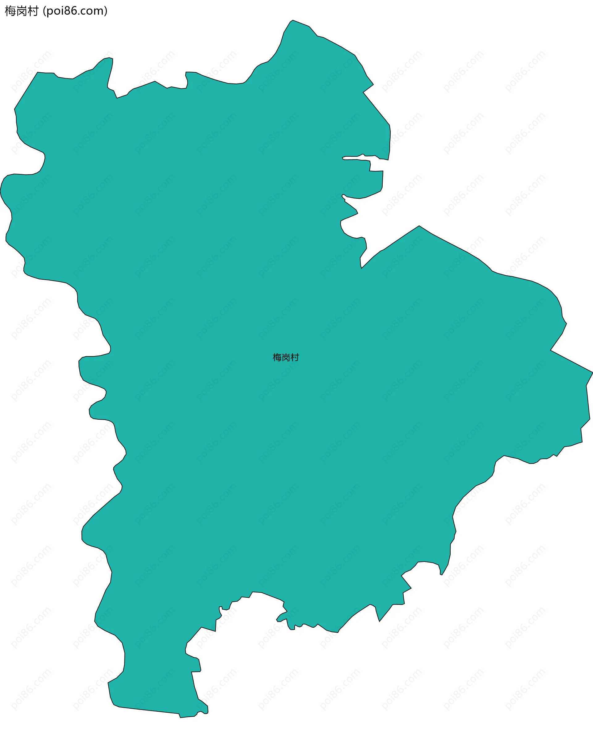 梅岗村边界地图