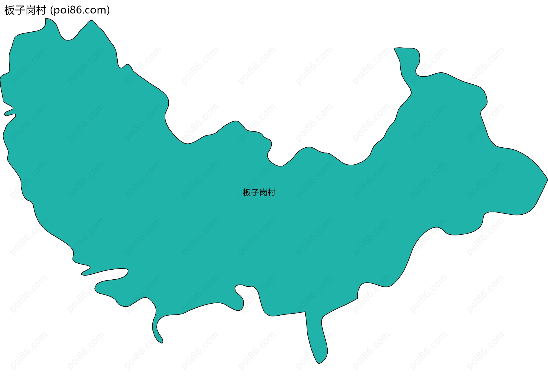 板子岗村边界地图