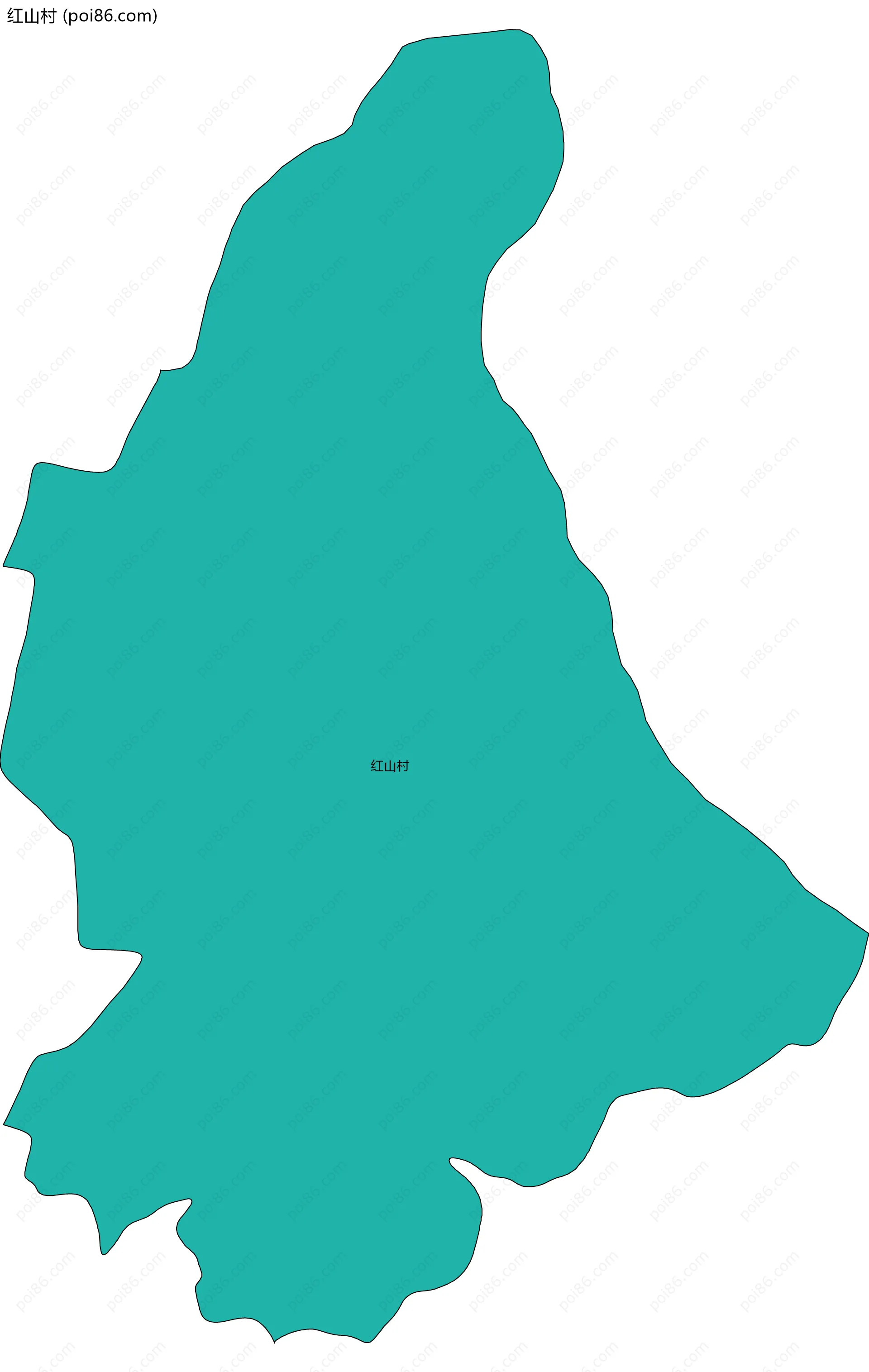 红山村边界地图