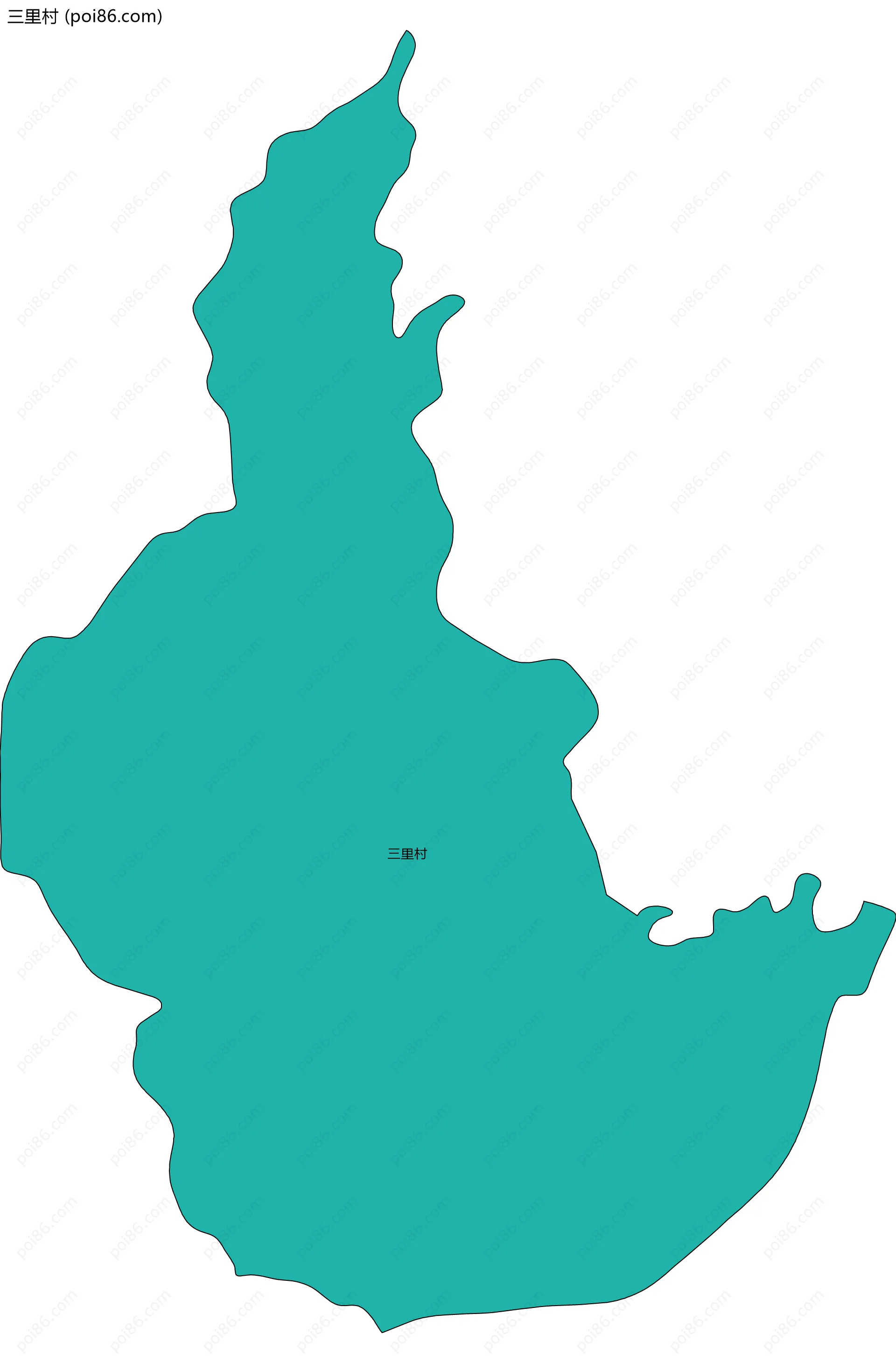 三里村边界地图