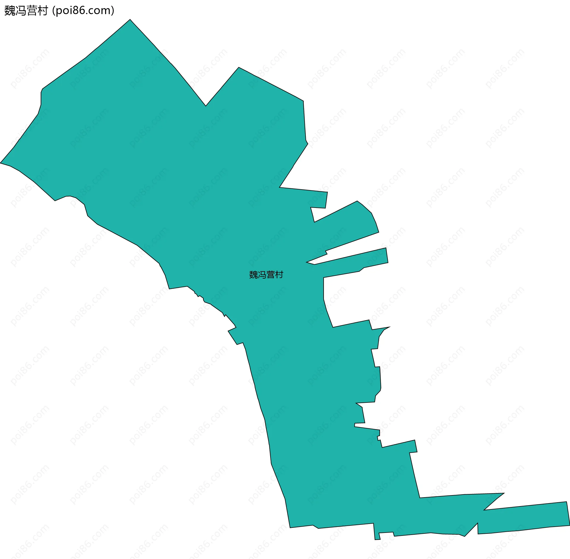 魏冯营村边界地图