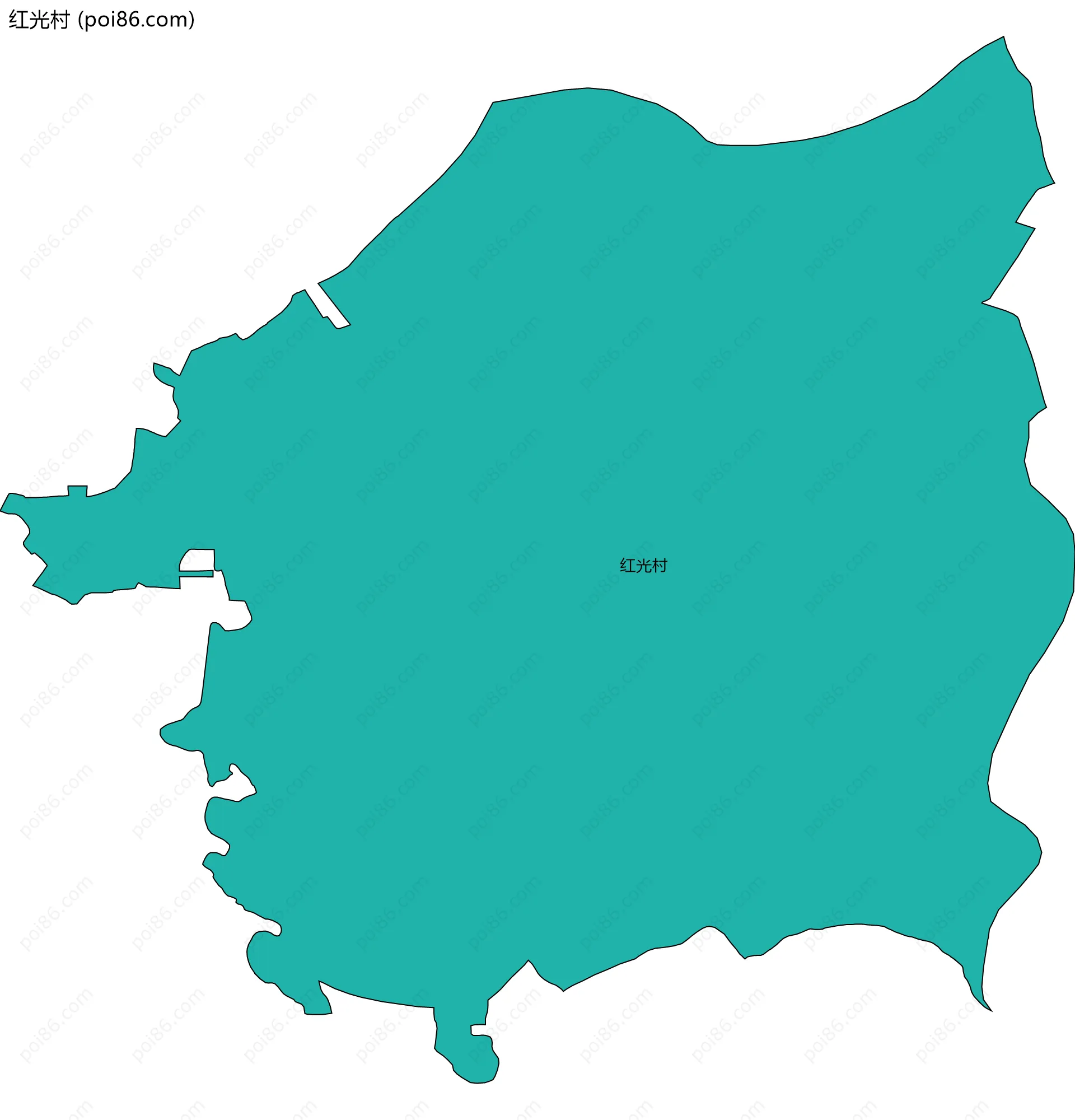 红光村边界地图