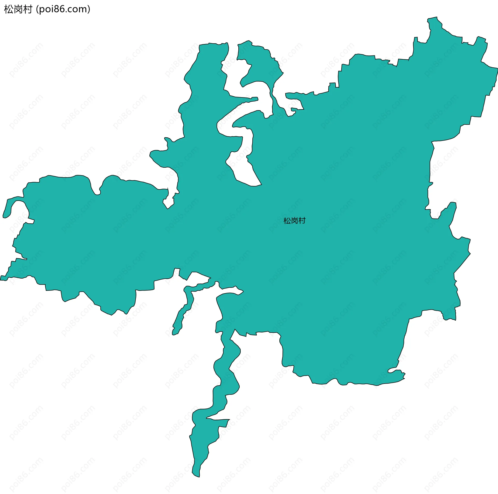 松岗村边界地图