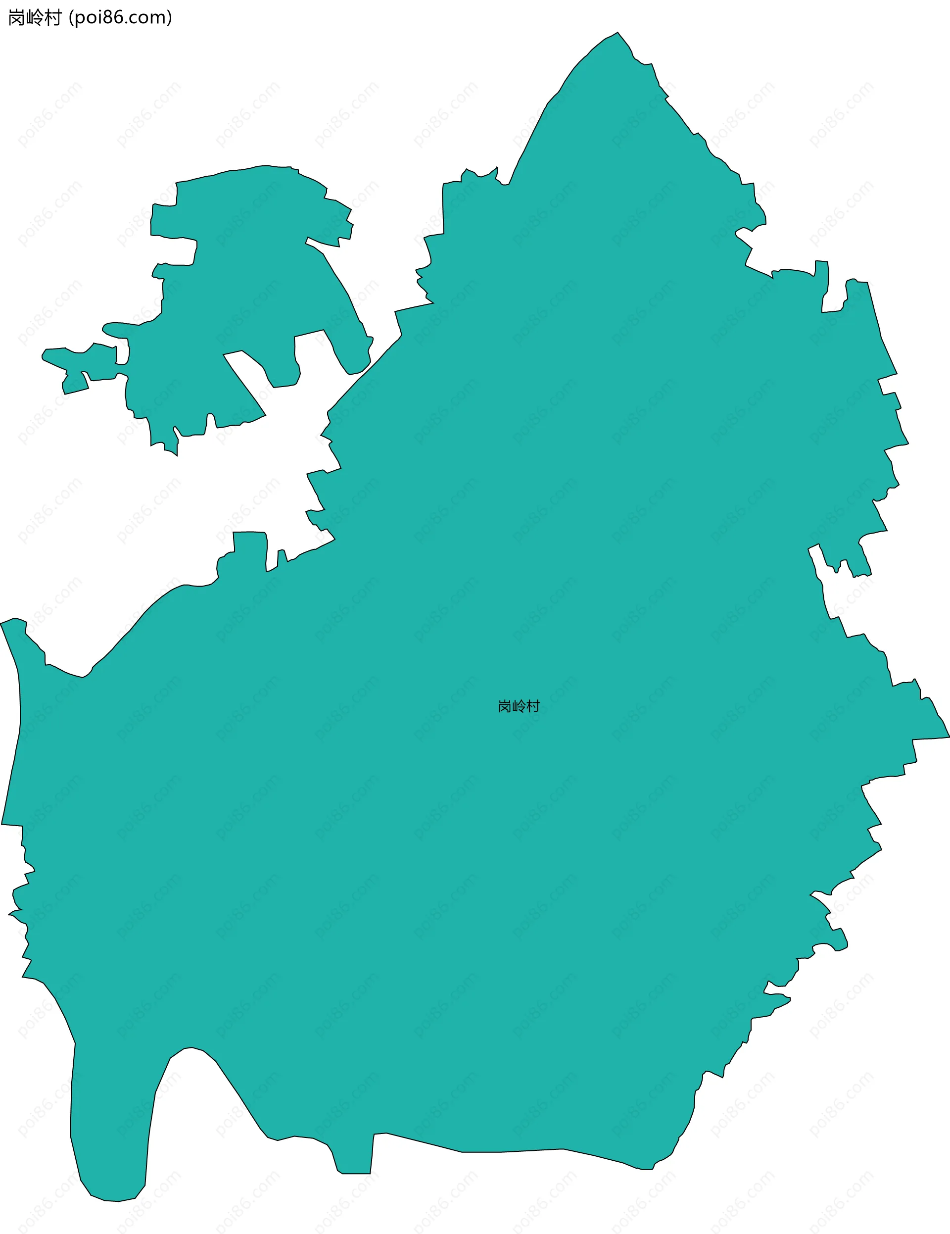 岗岭村边界地图