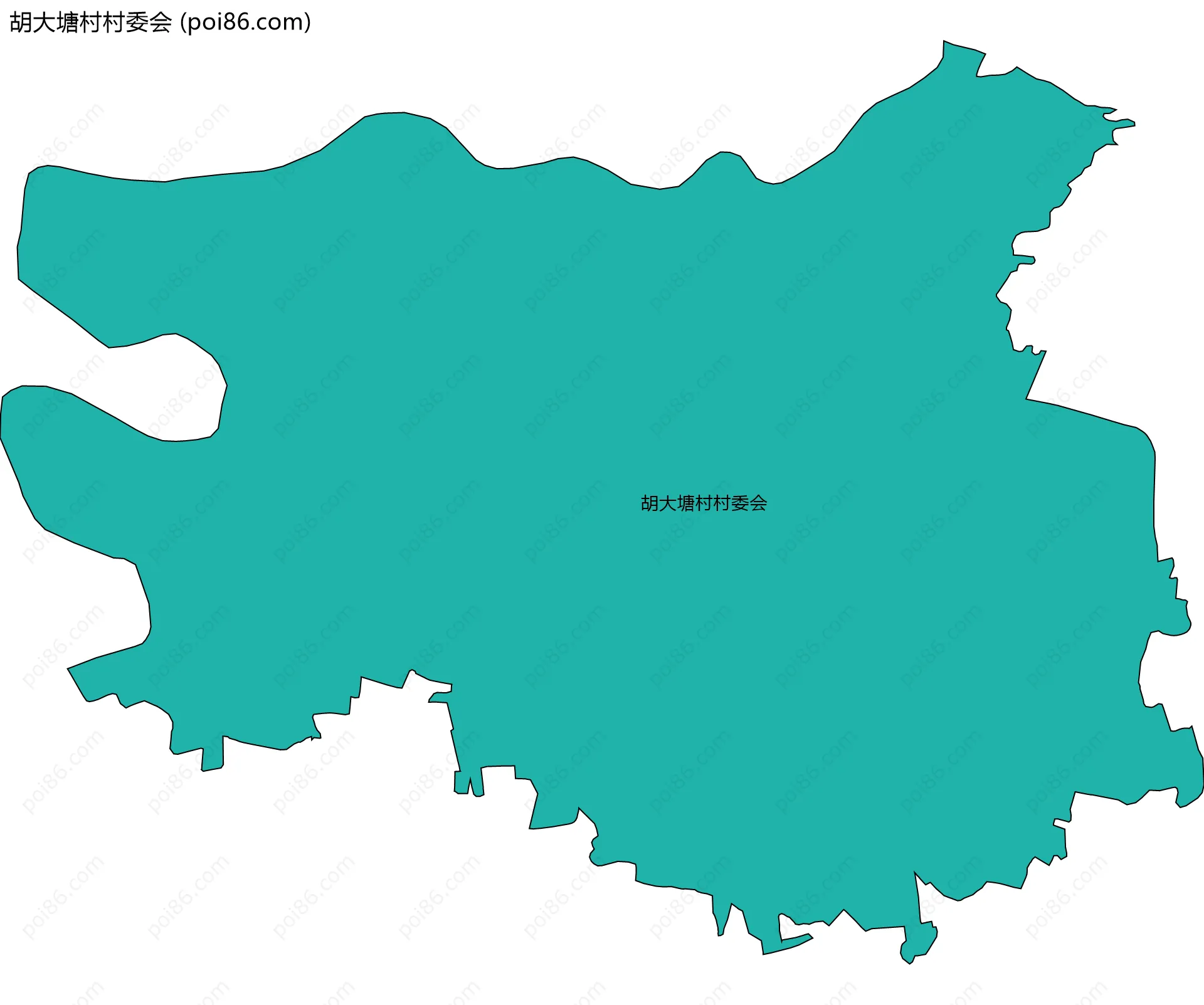 胡大塘村村委会边界地图