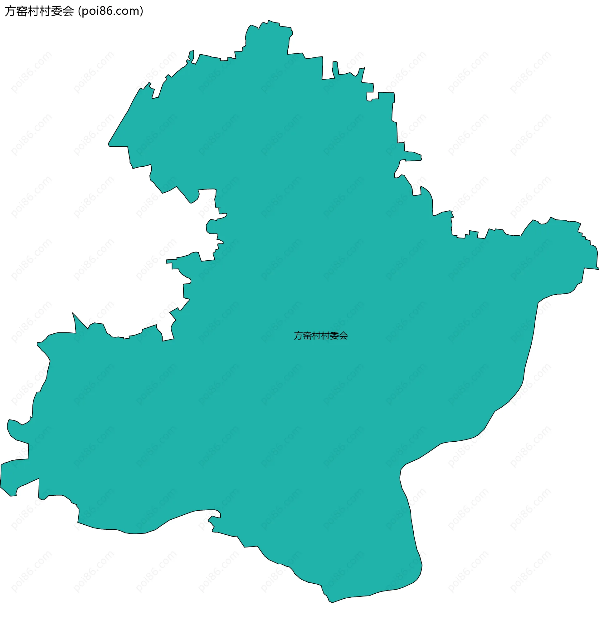 方窑村村委会边界地图