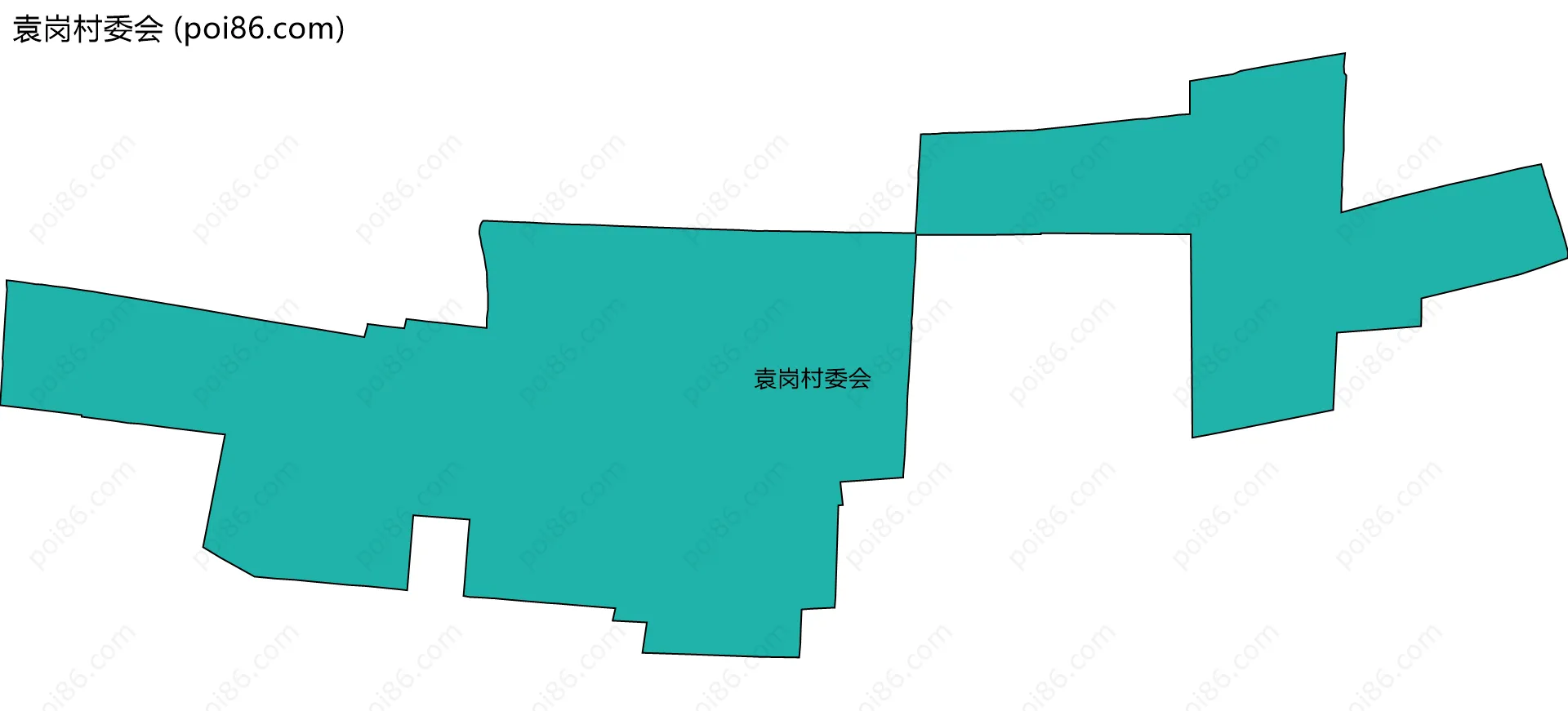 袁岗村委会边界地图