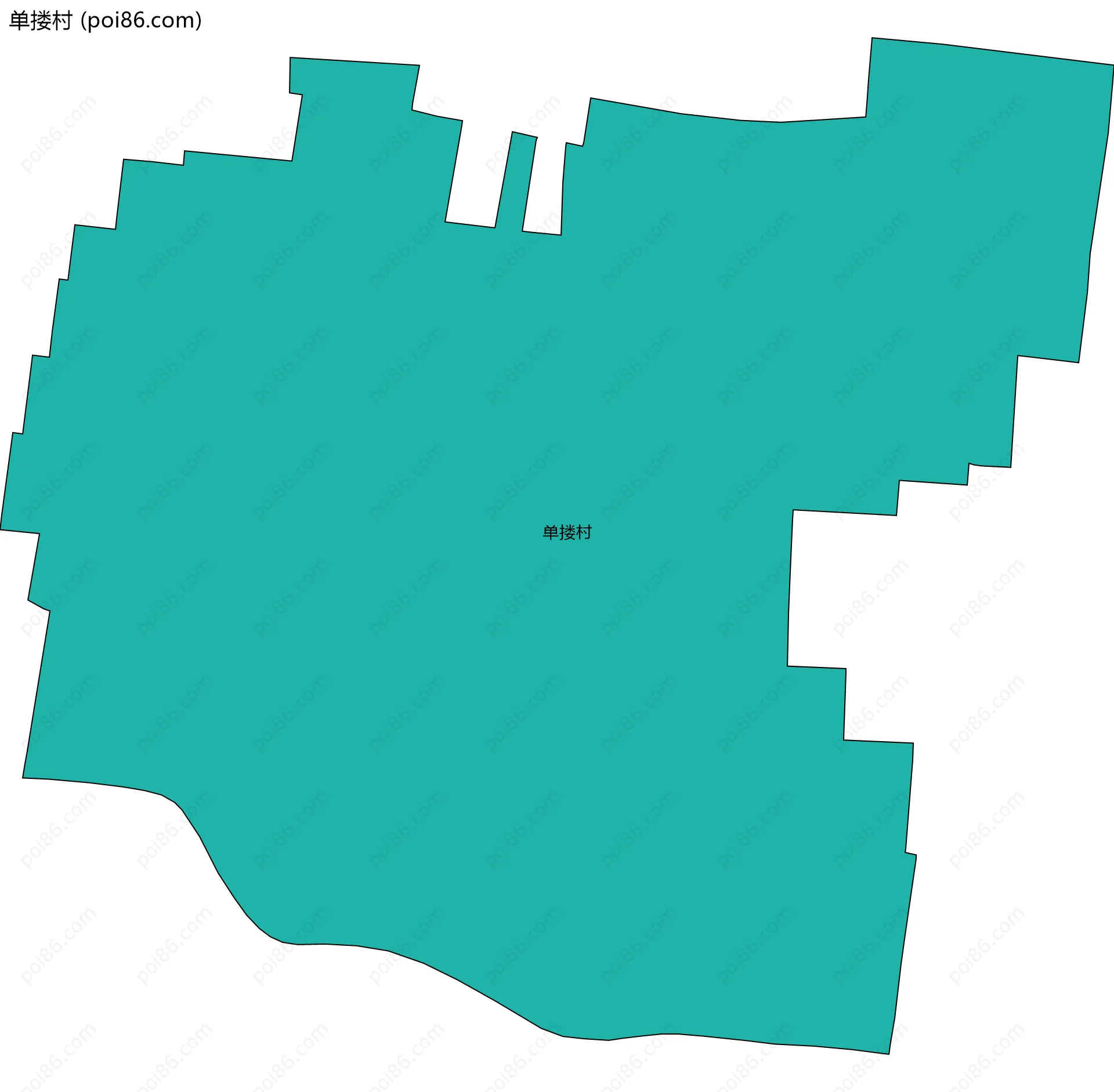 单搂村边界地图