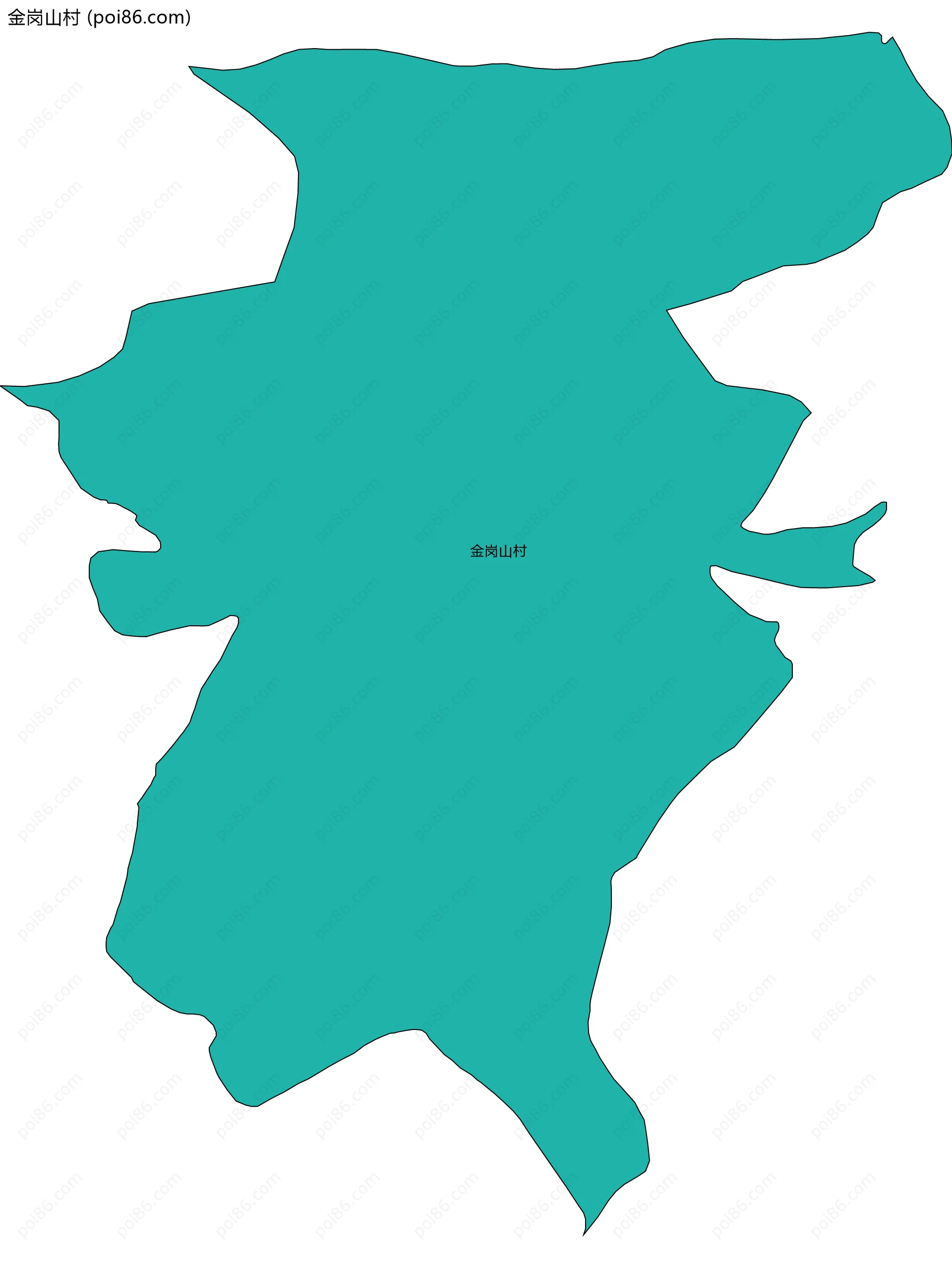 金岗山村边界地图