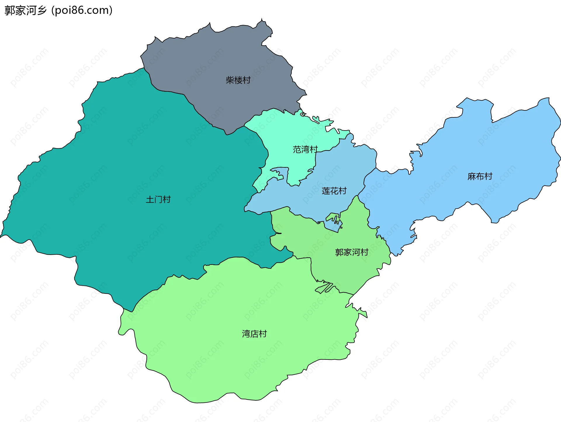 郭家河乡边界地图(五级行政区划)