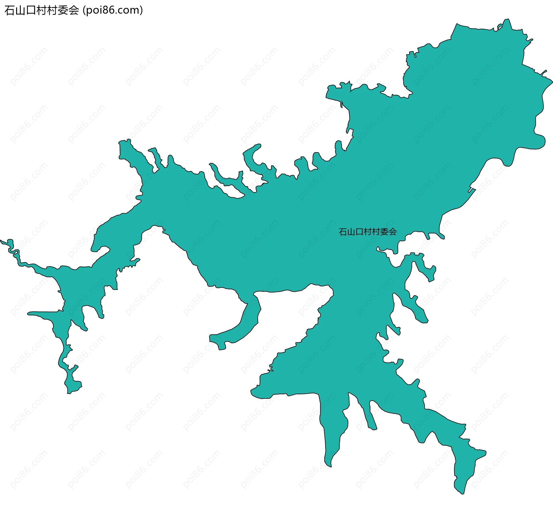 石山口村村委会边界地图
