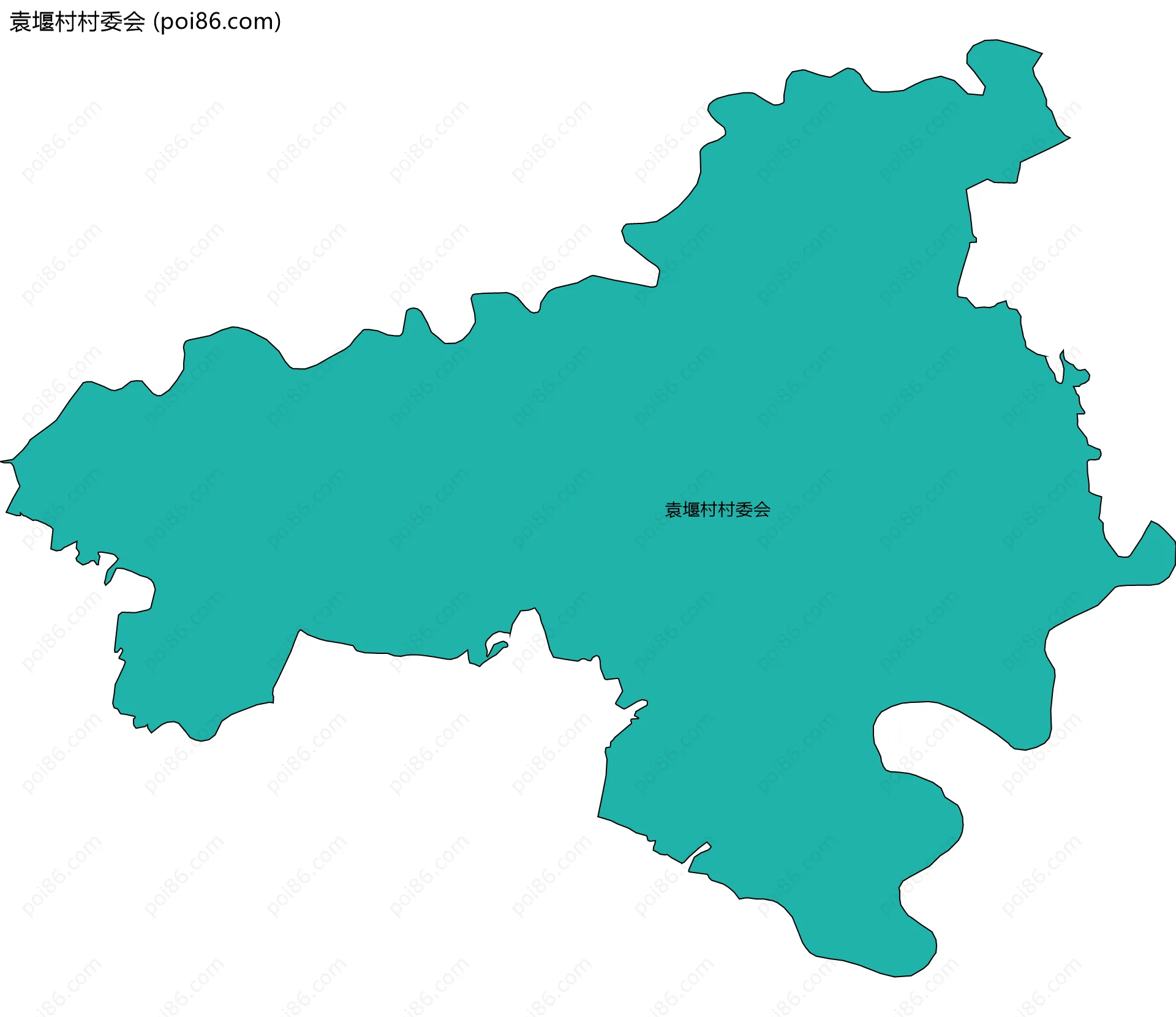 袁堰村村委会边界地图