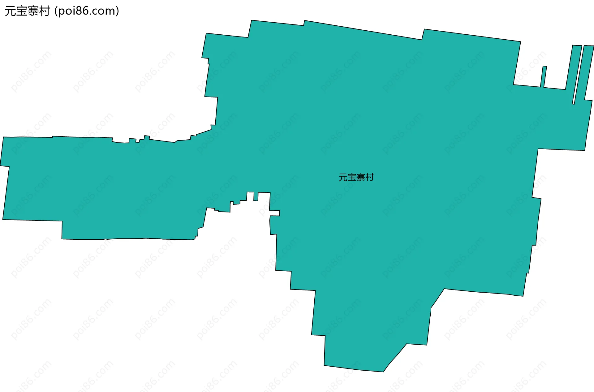 元宝寨村边界地图