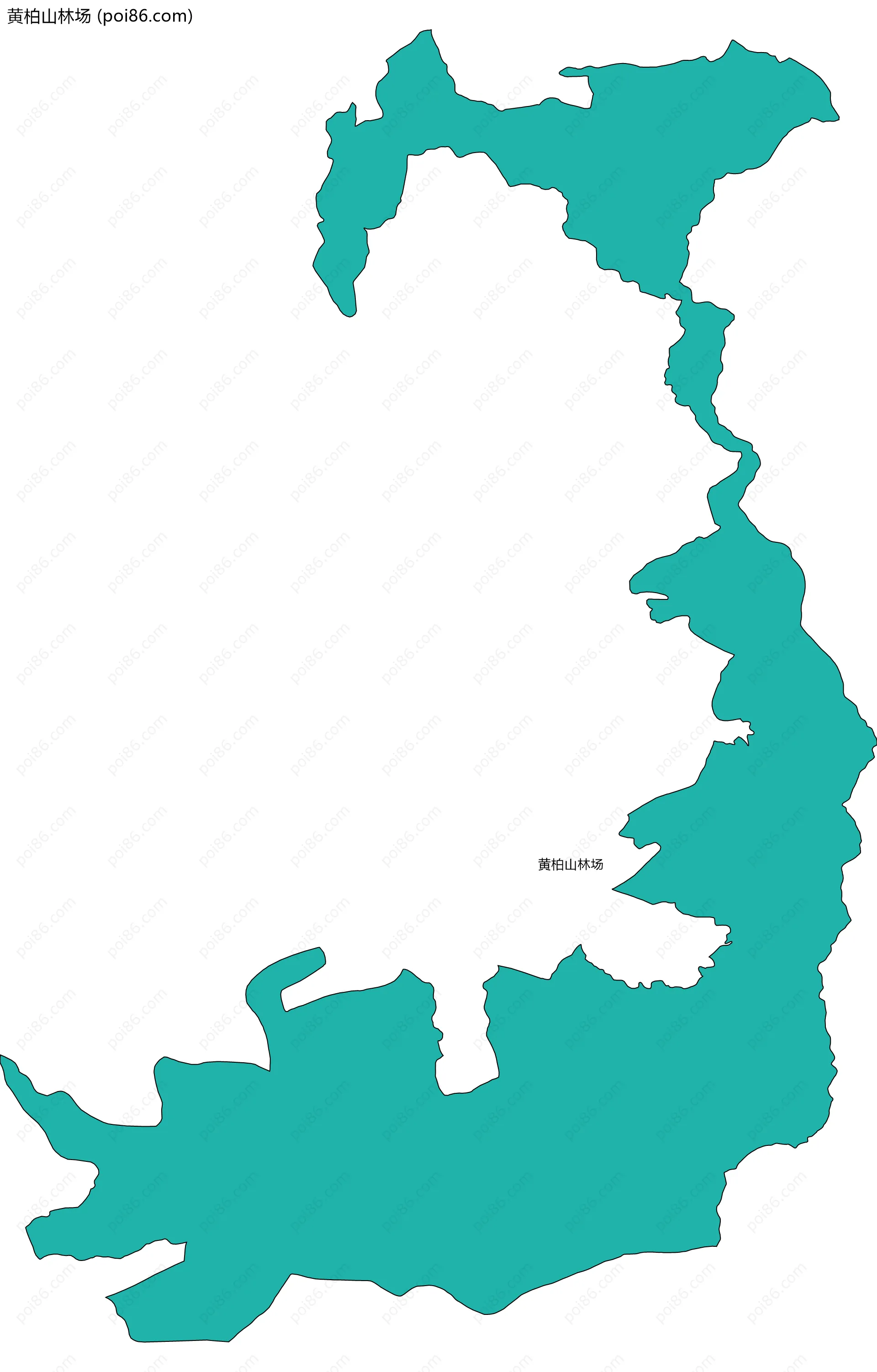 黄柏山林场边界地图(五级行政区划)