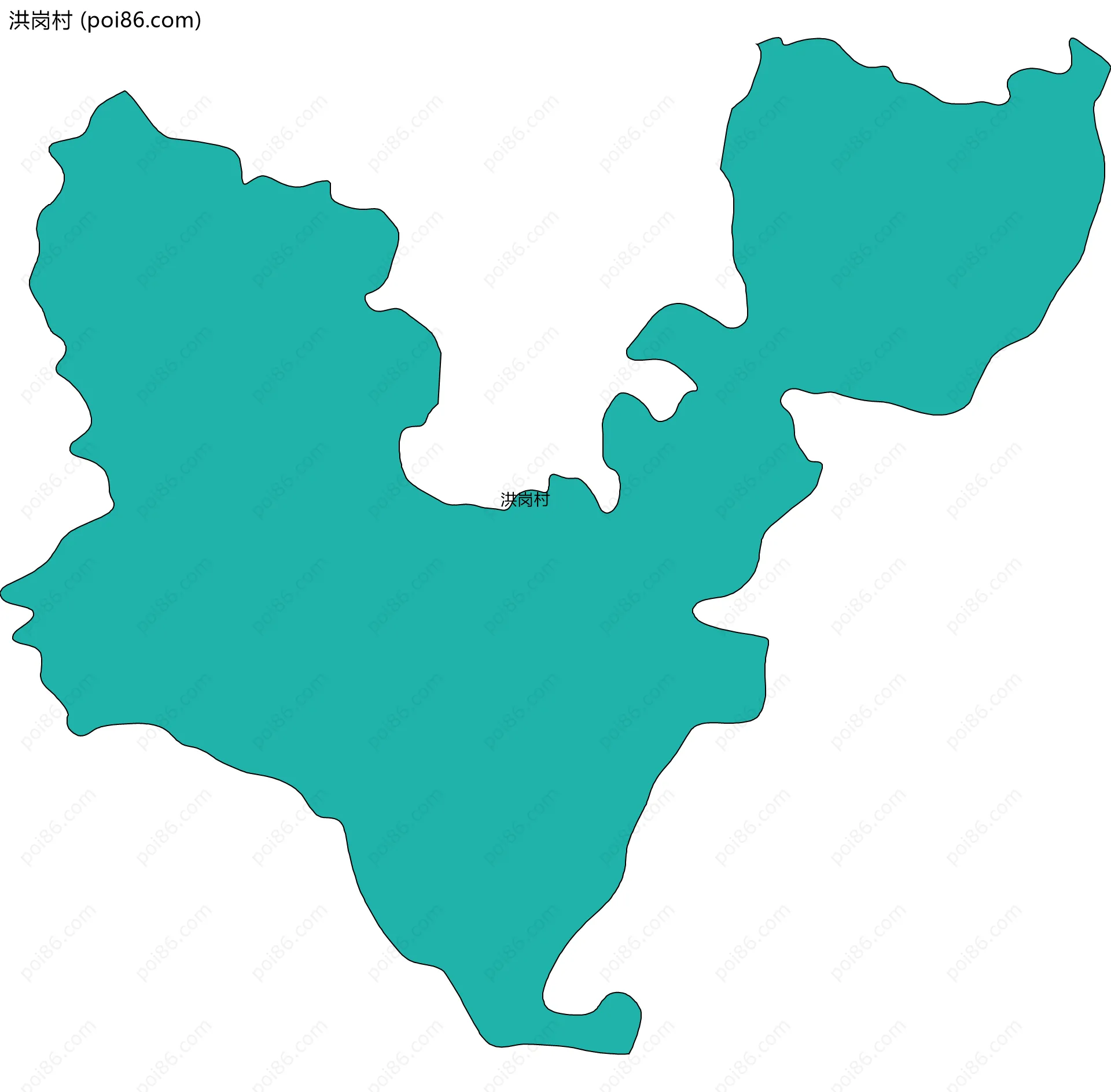 洪岗村边界地图