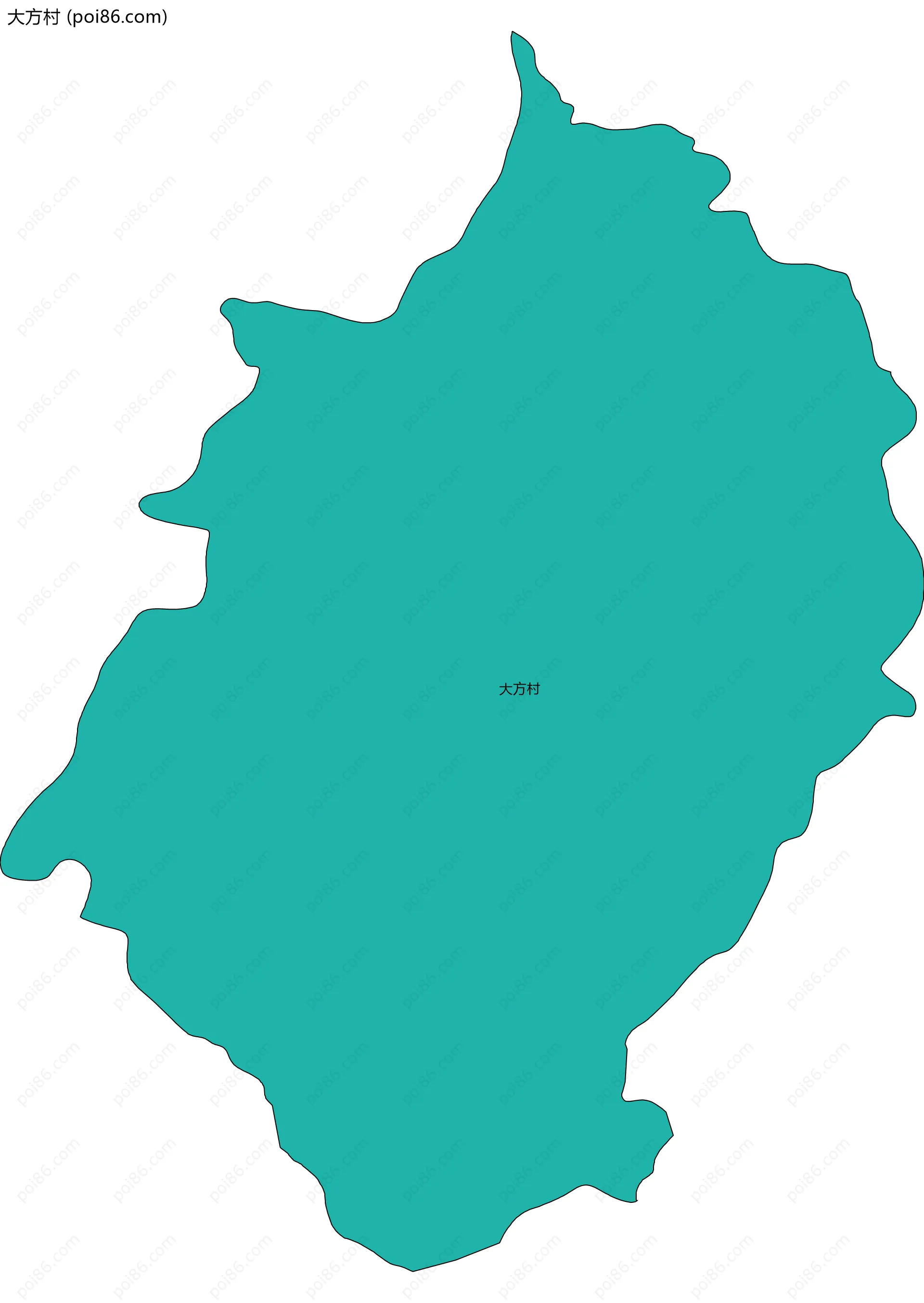 大方村边界地图