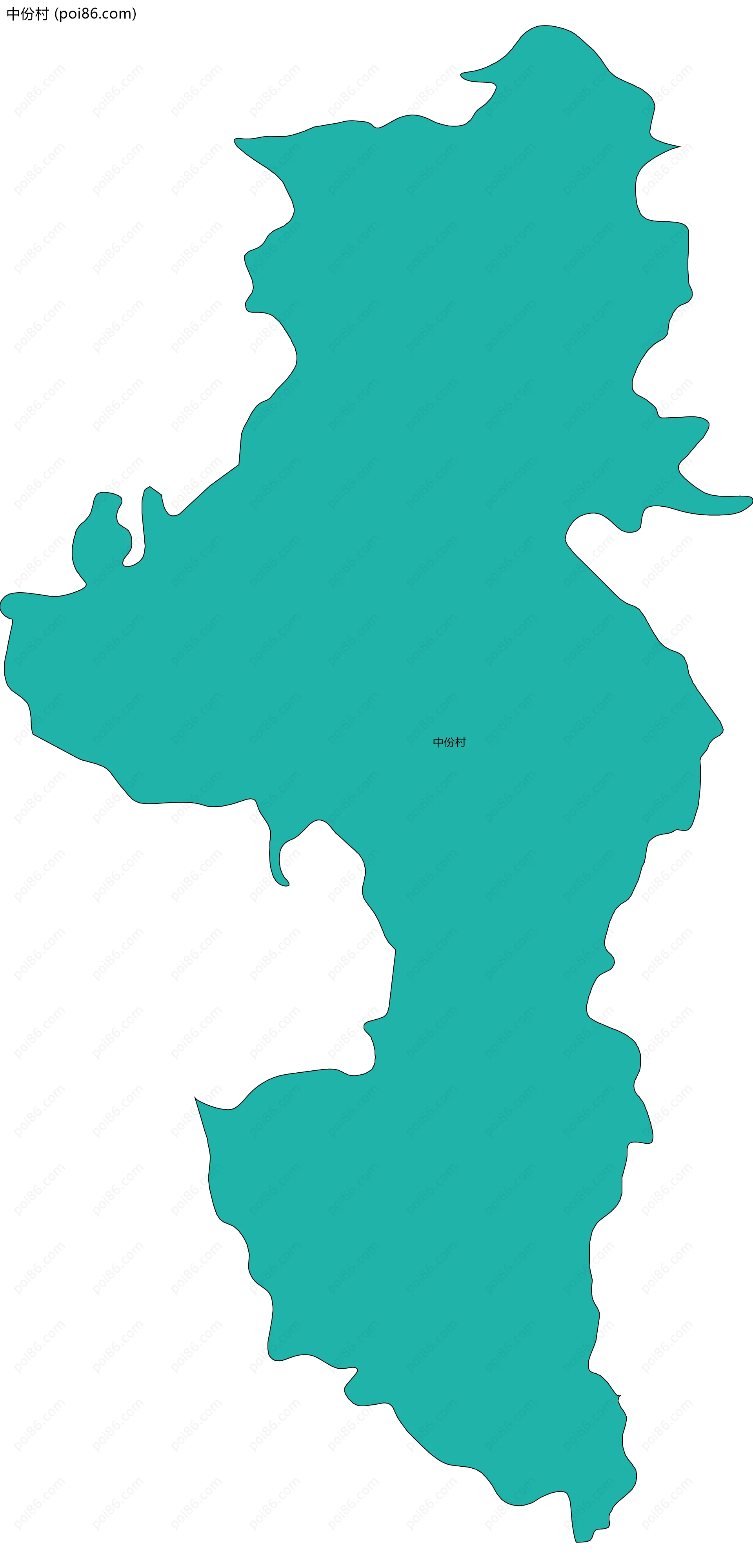 中份村边界地图