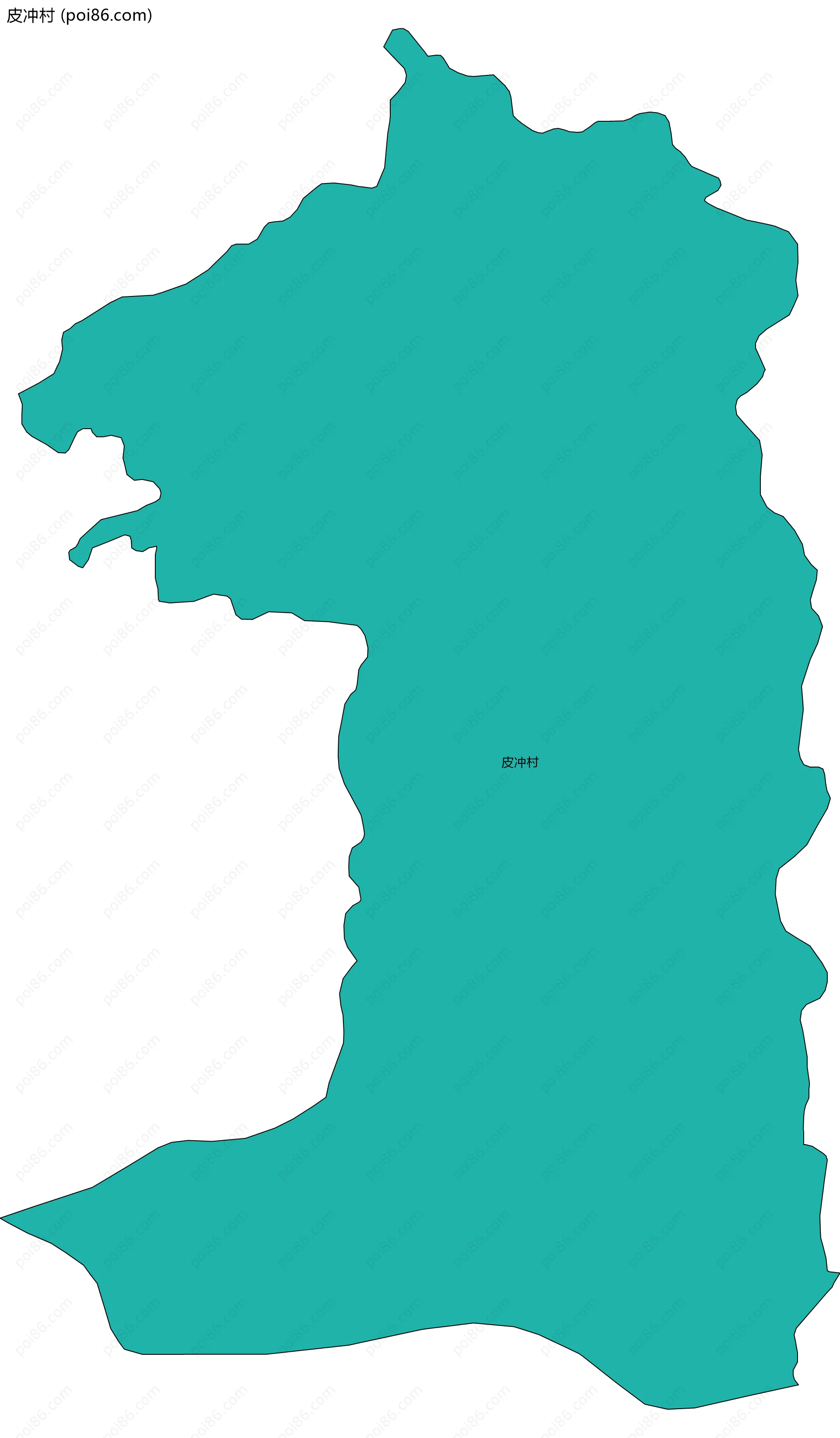 皮冲村边界地图