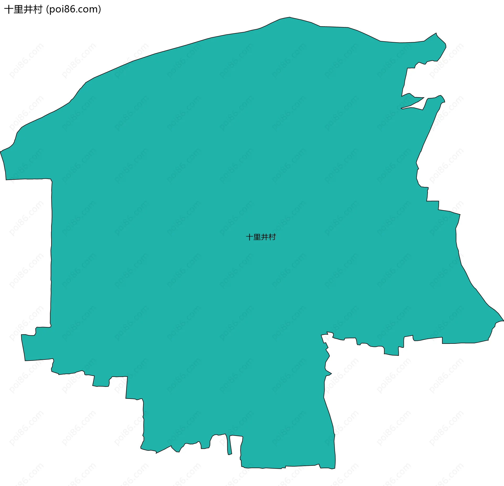 十里井村边界地图