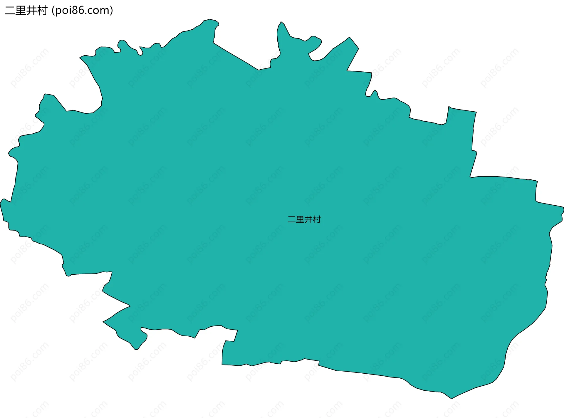 二里井村边界地图