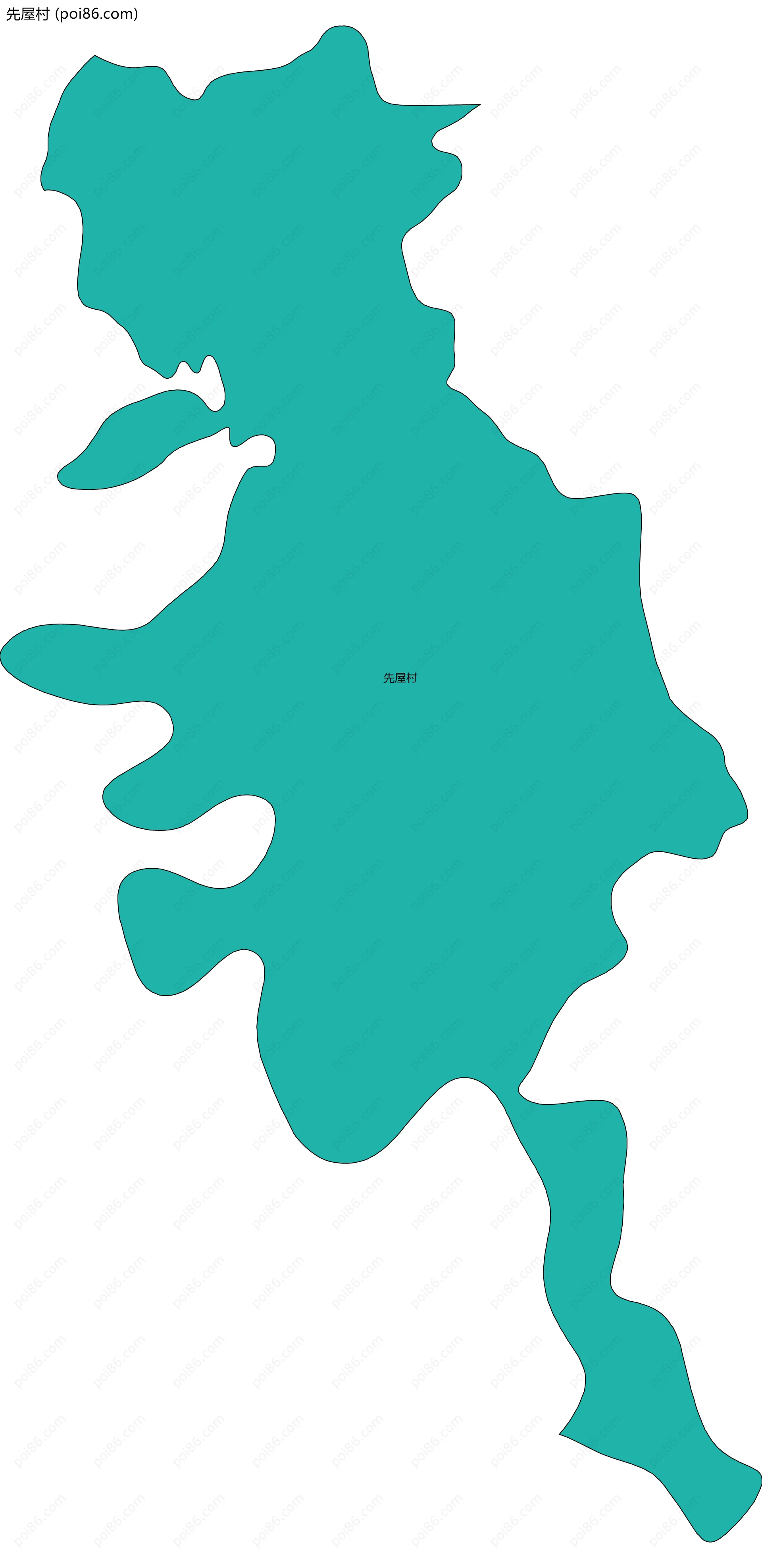 先屋村边界地图