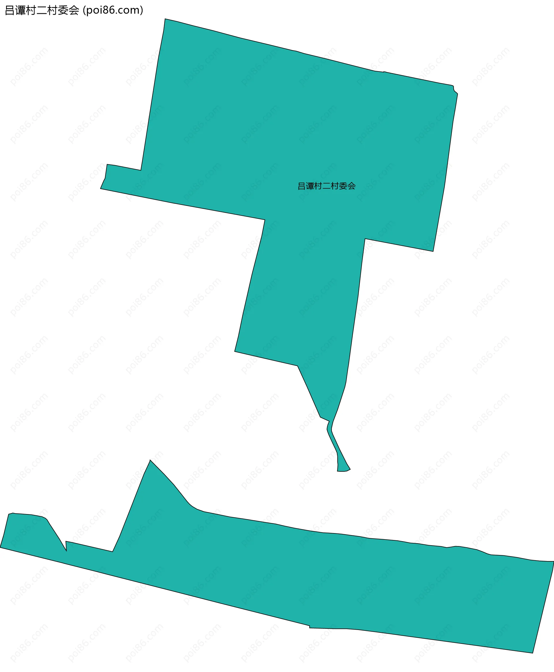 吕谭村二村委会边界地图