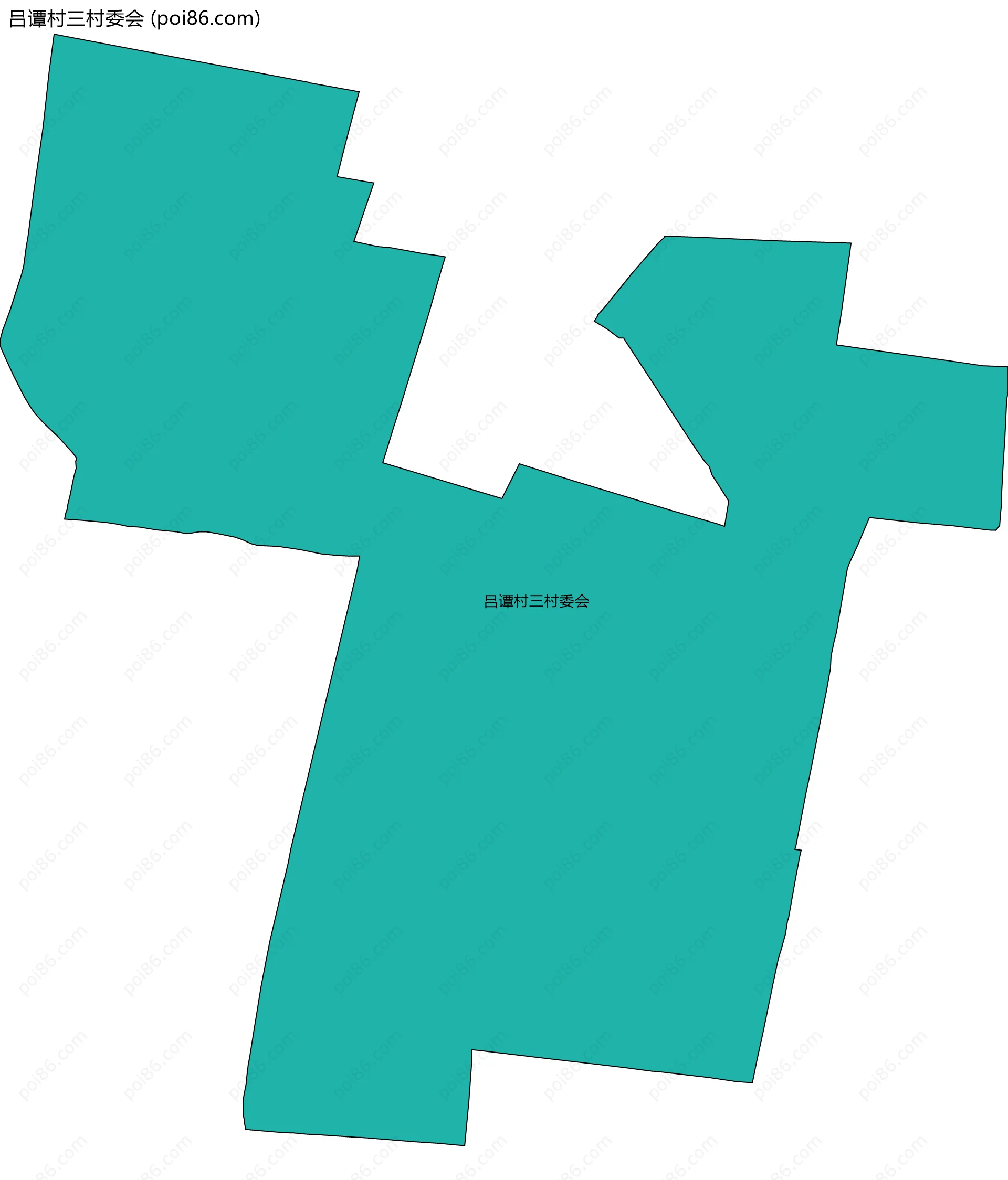 吕谭村三村委会边界地图