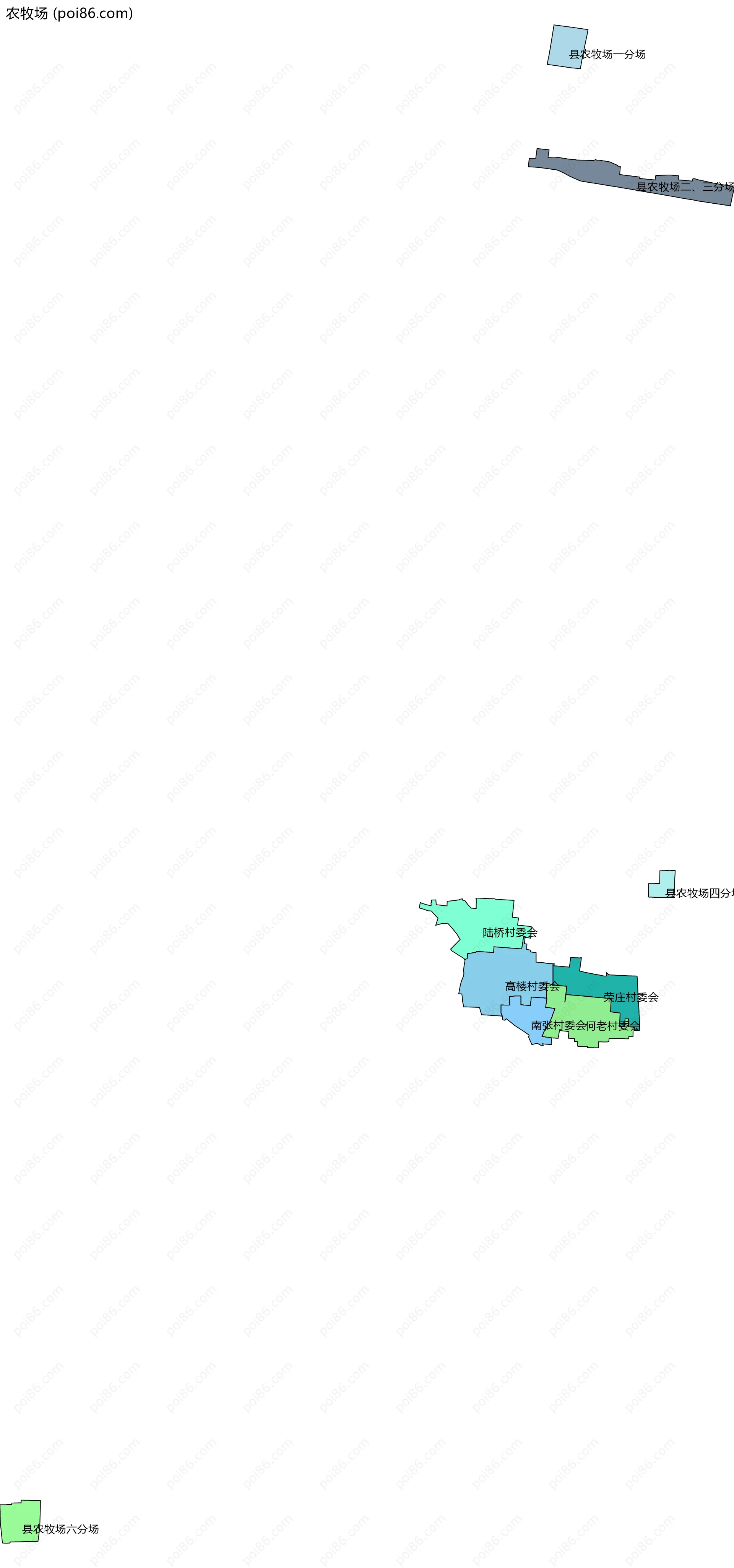 农牧场边界地图(五级行政区划)