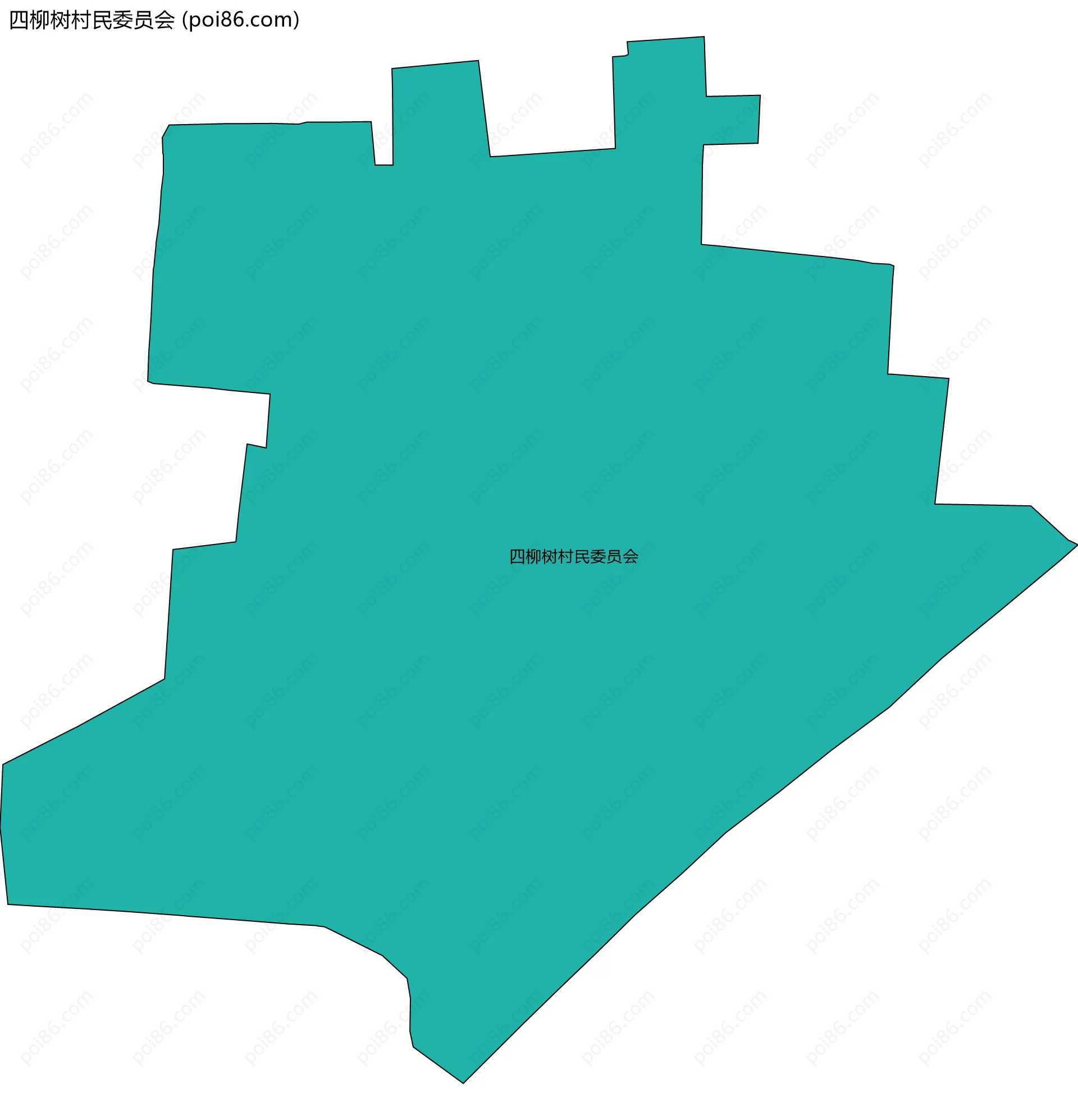 四柳树村民委员会边界地图