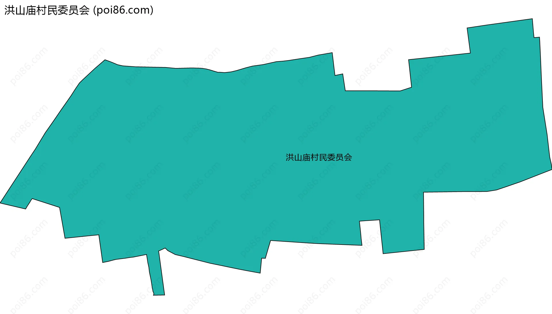 洪山庙村民委员会边界地图