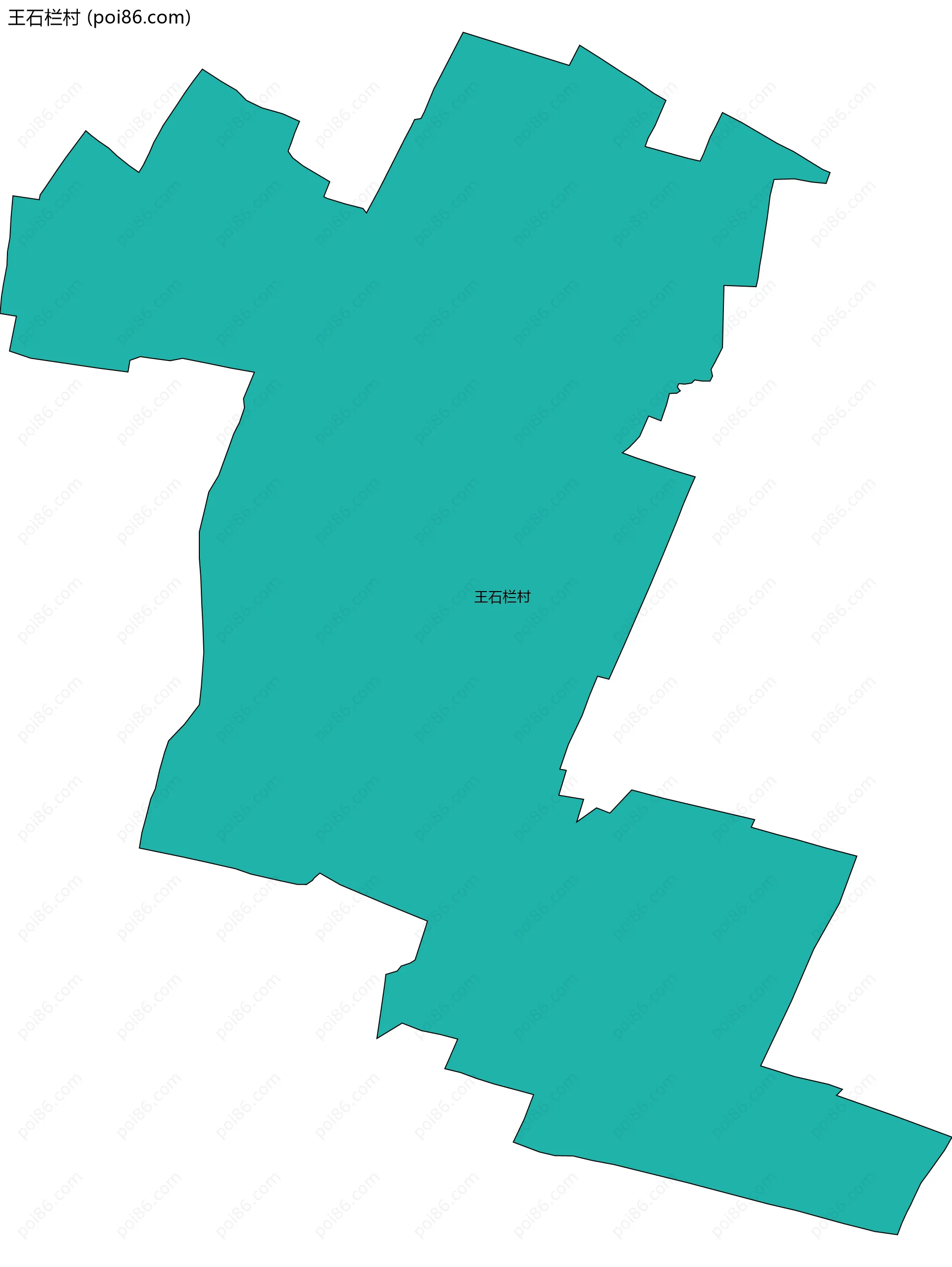 王石栏村边界地图