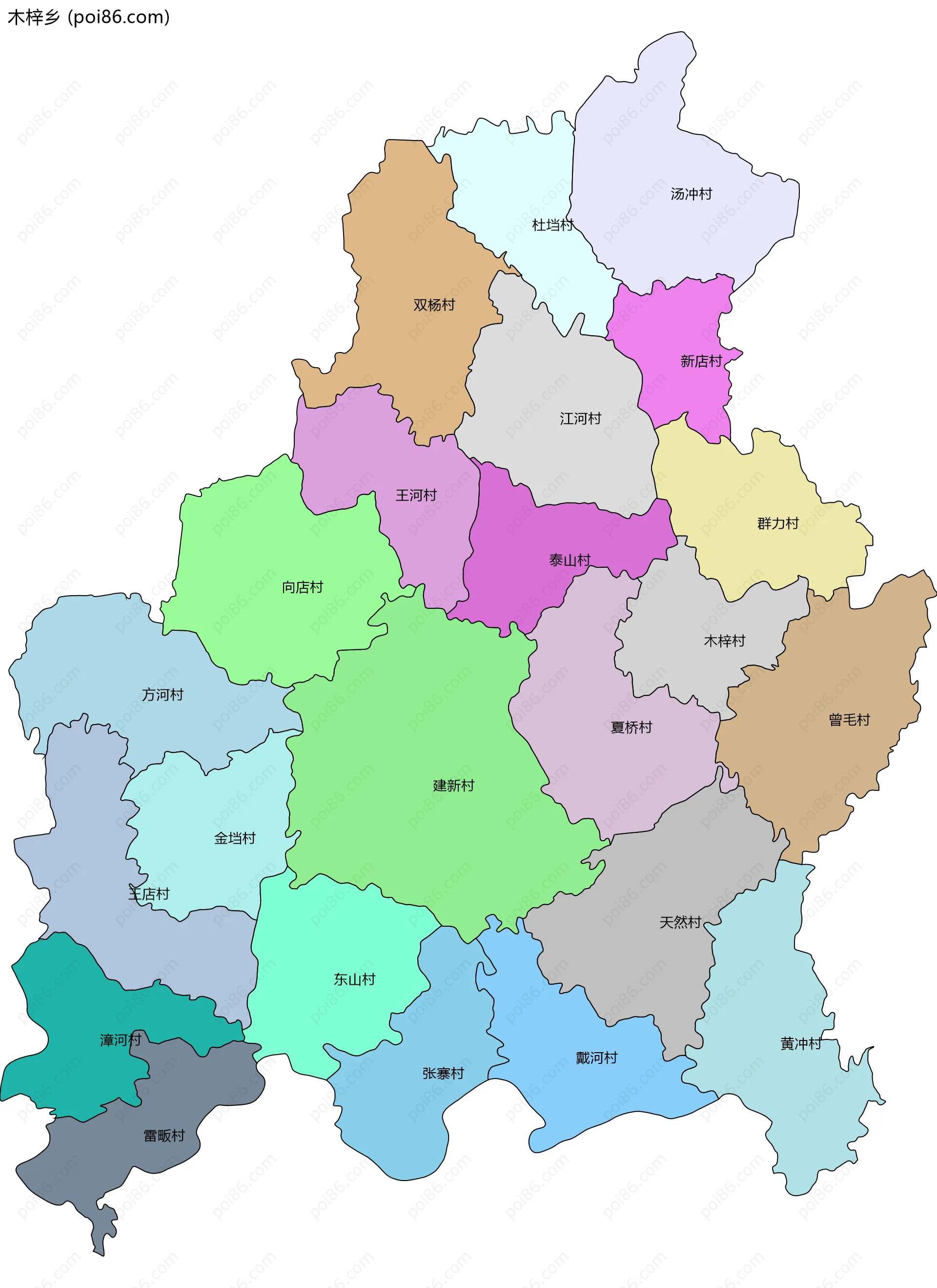 木梓乡边界地图(五级行政区划)