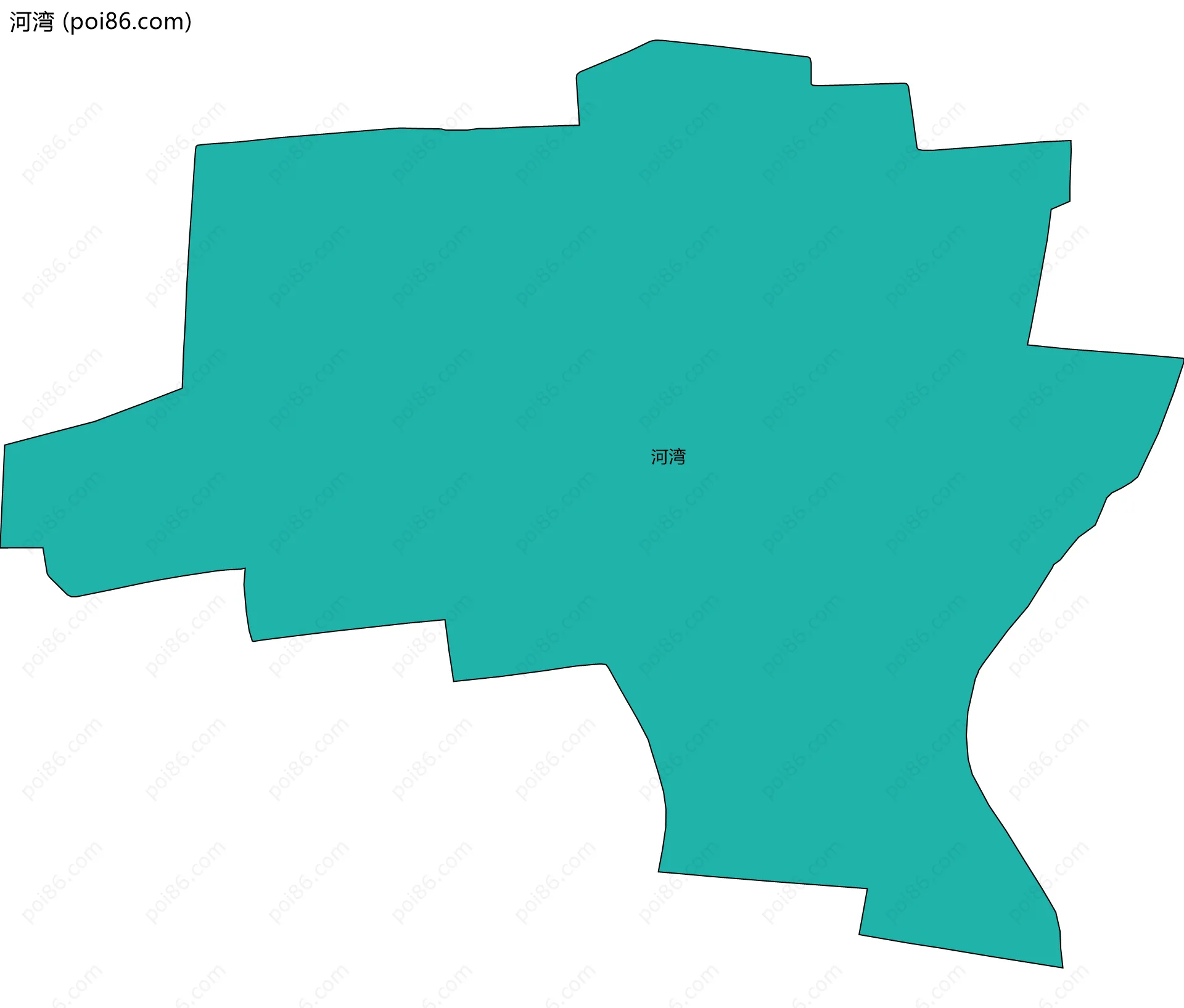 河湾边界地图