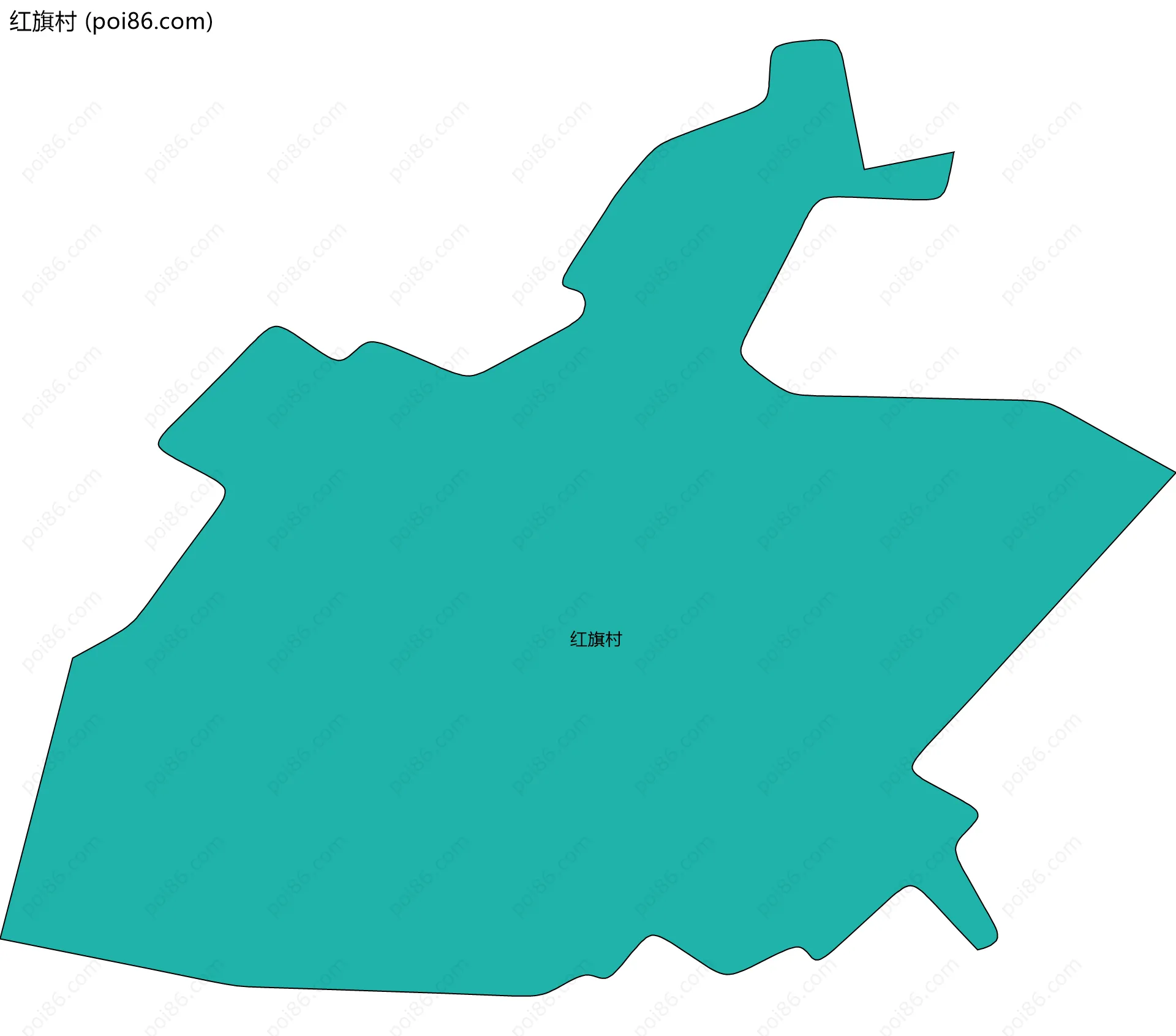 红旗村边界地图