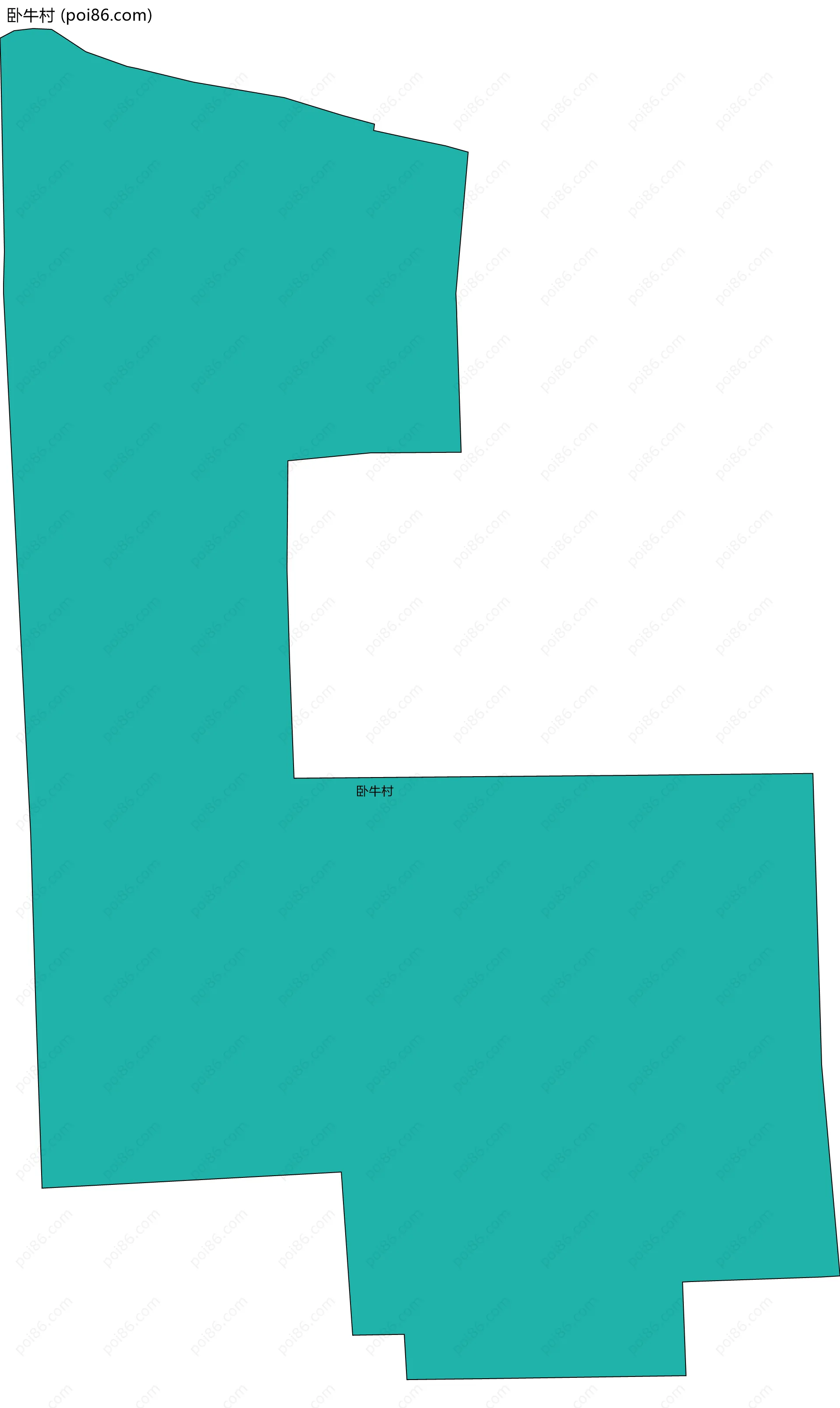 卧牛村边界地图