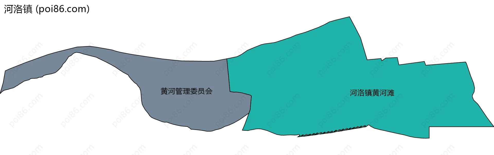 河洛镇边界地图(五级行政区划)