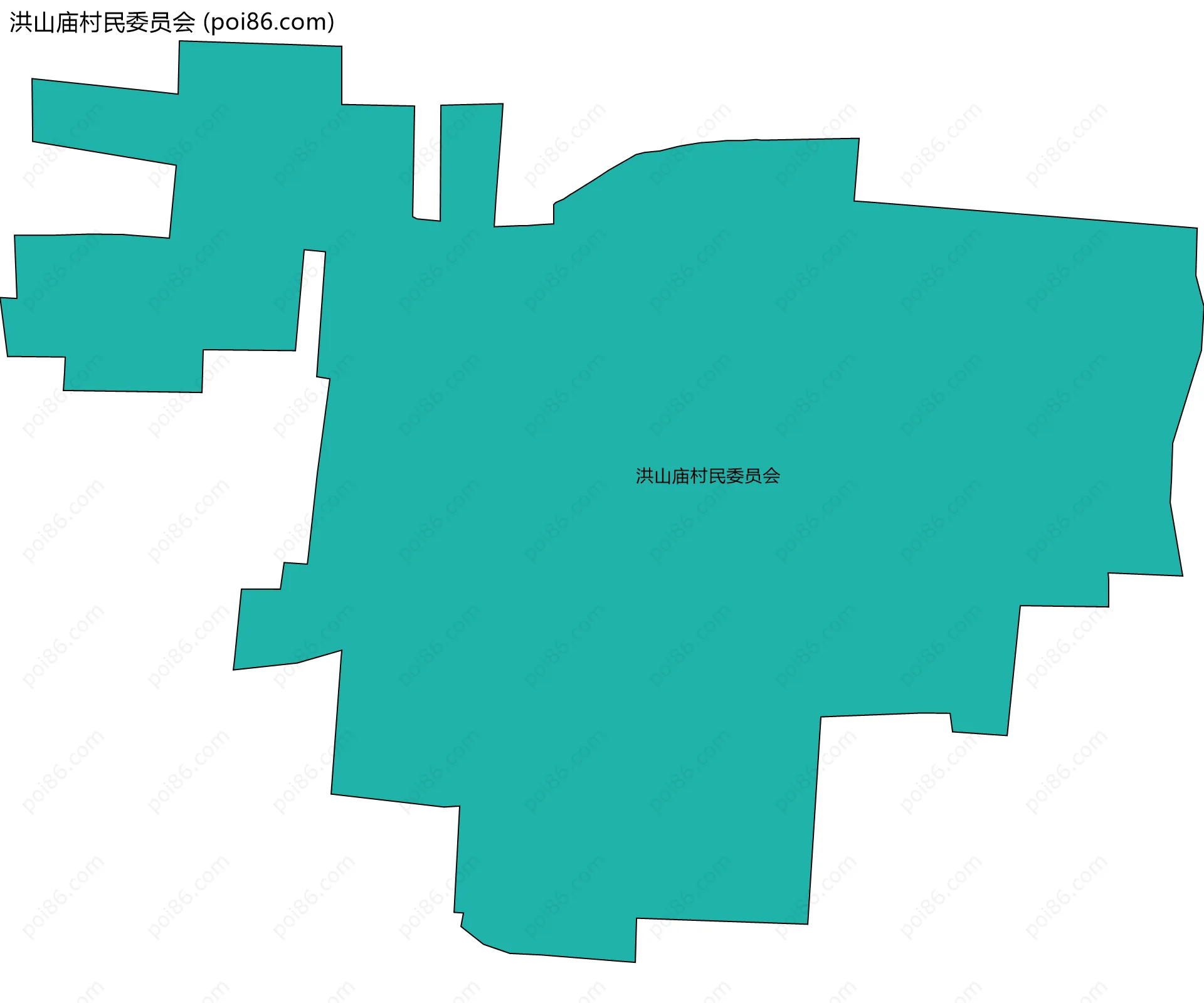 洪山庙村民委员会边界地图