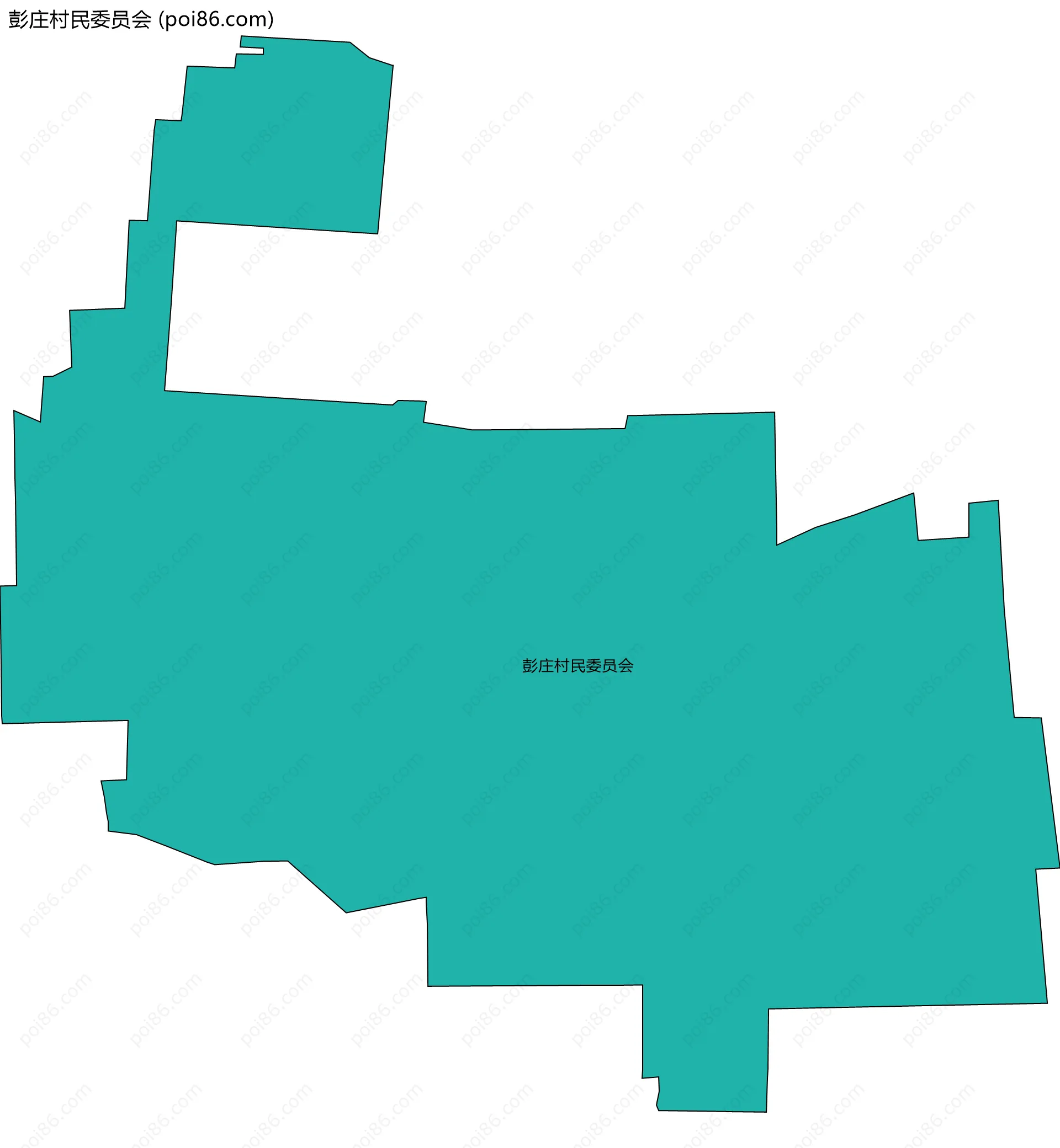 彭庄村民委员会边界地图