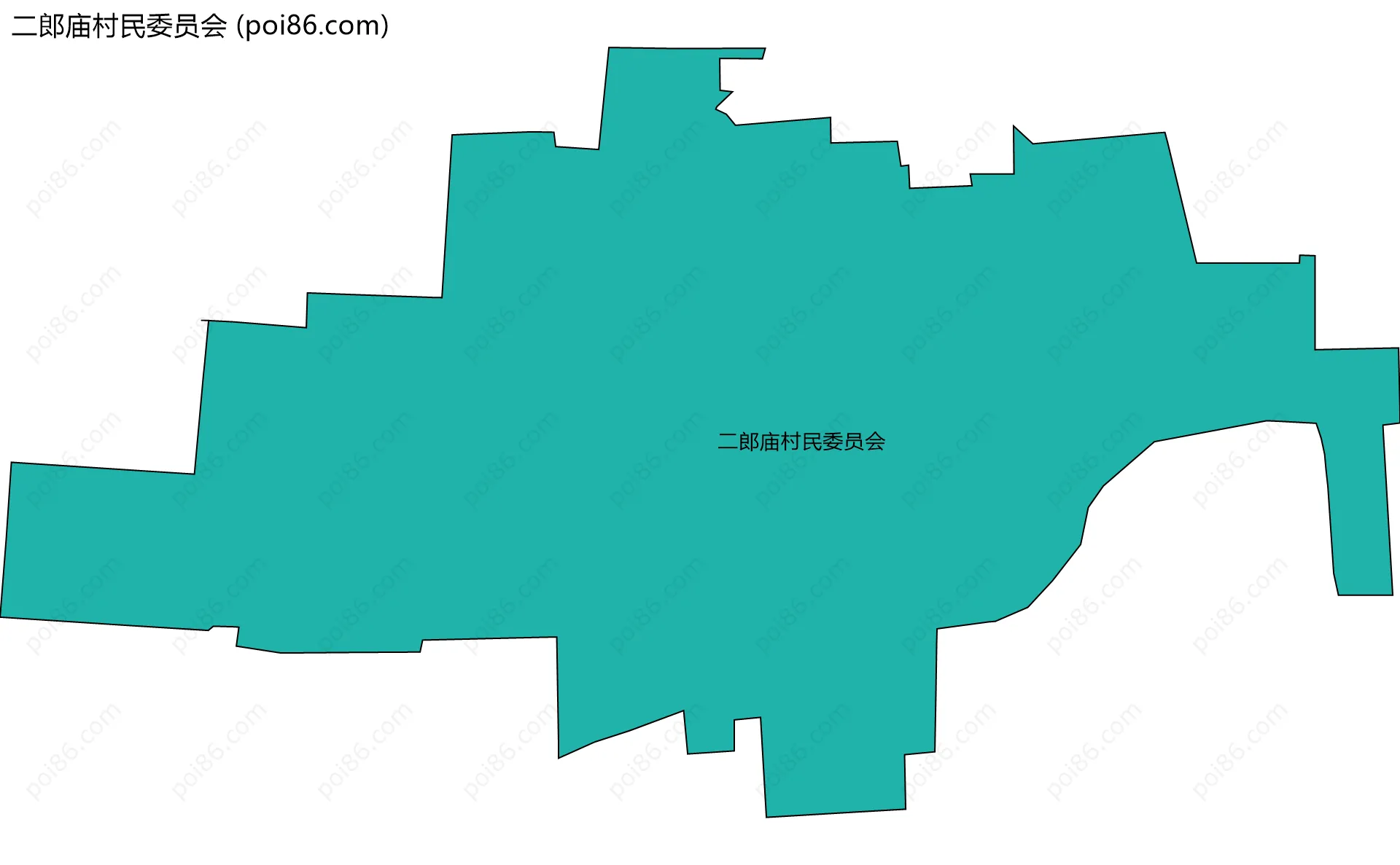 二郎庙村民委员会边界地图