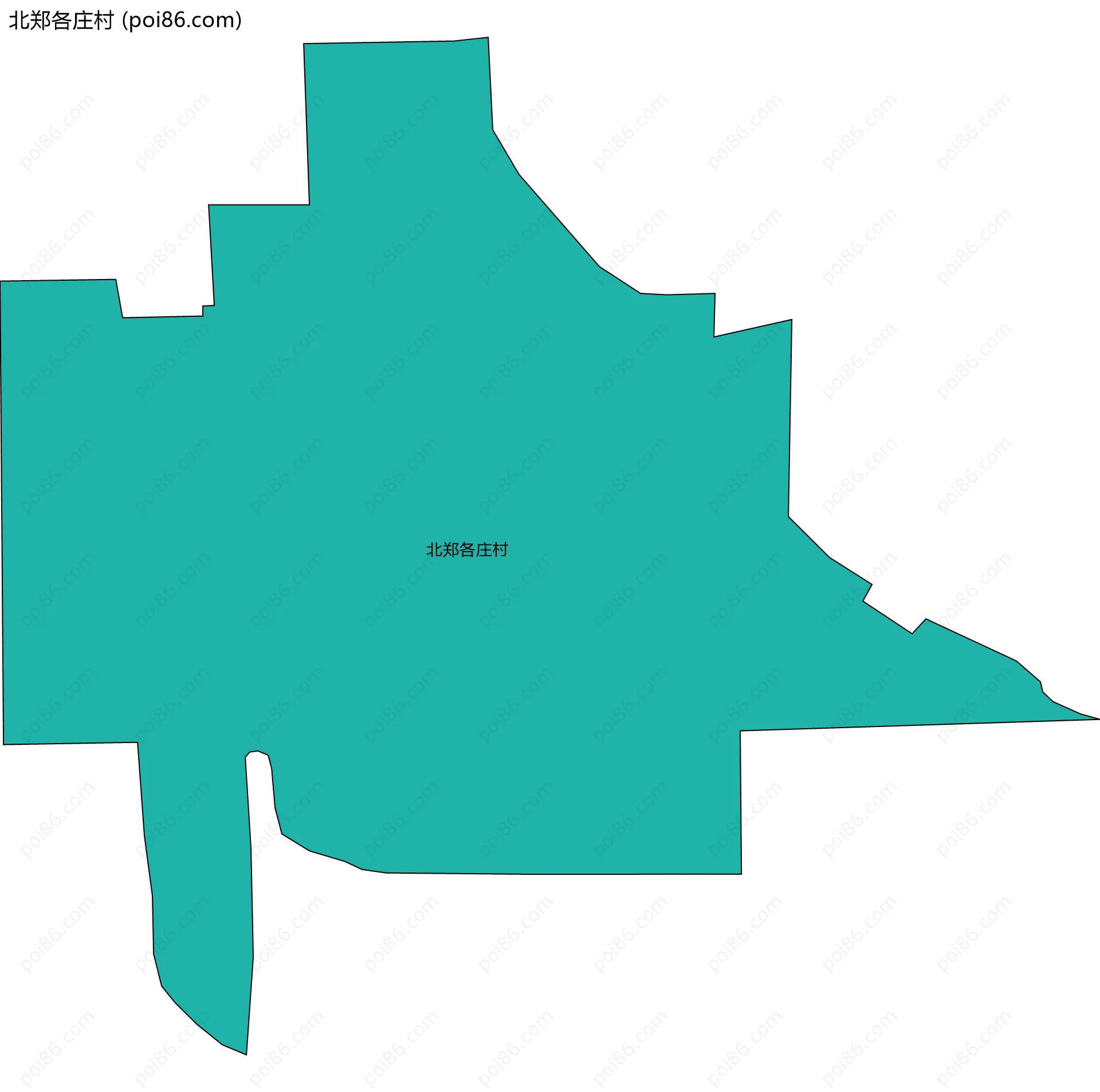 北郑各庄村边界地图