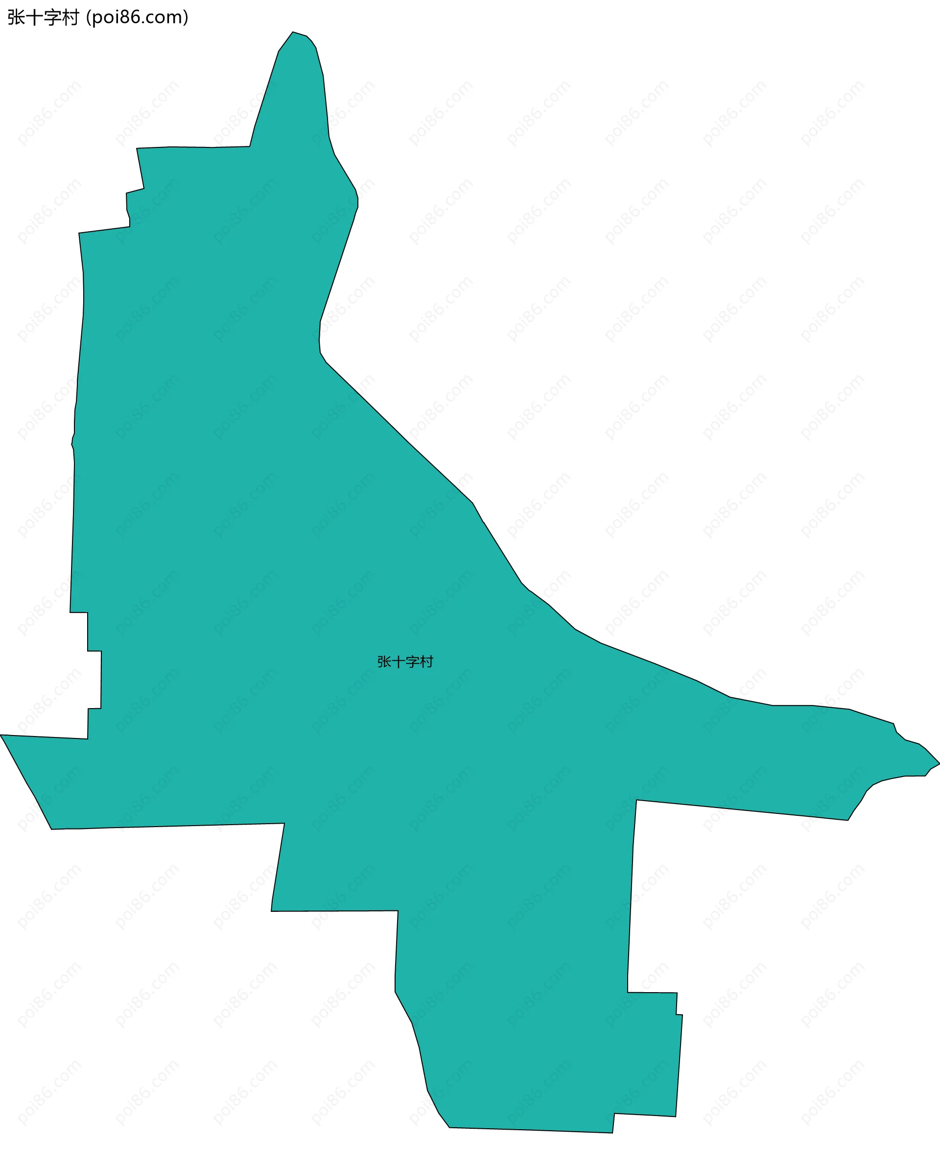 张十字村边界地图