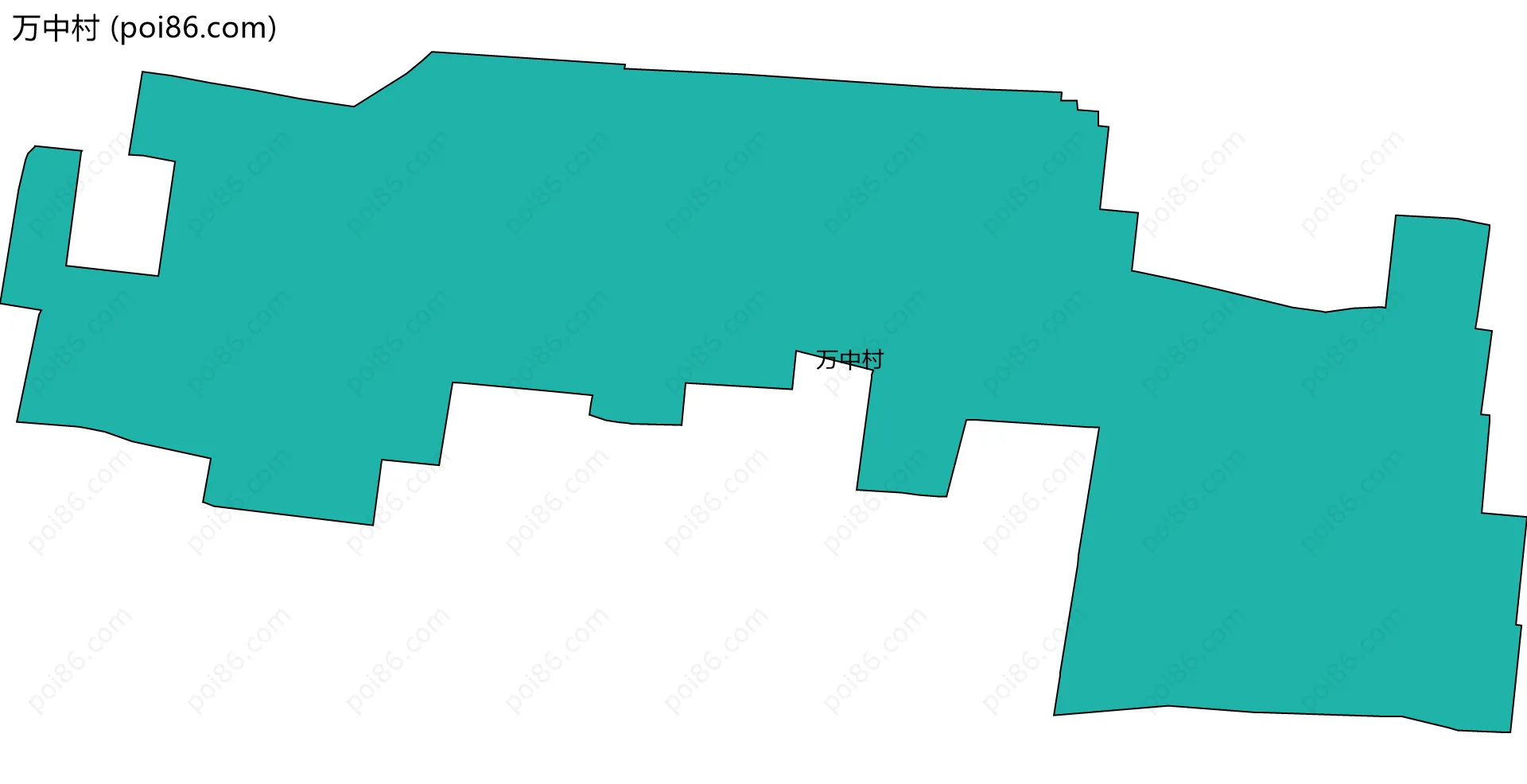 万中村边界地图