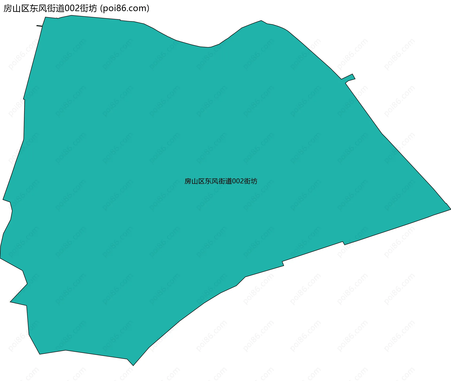 房山区东风街道002街坊边界地图