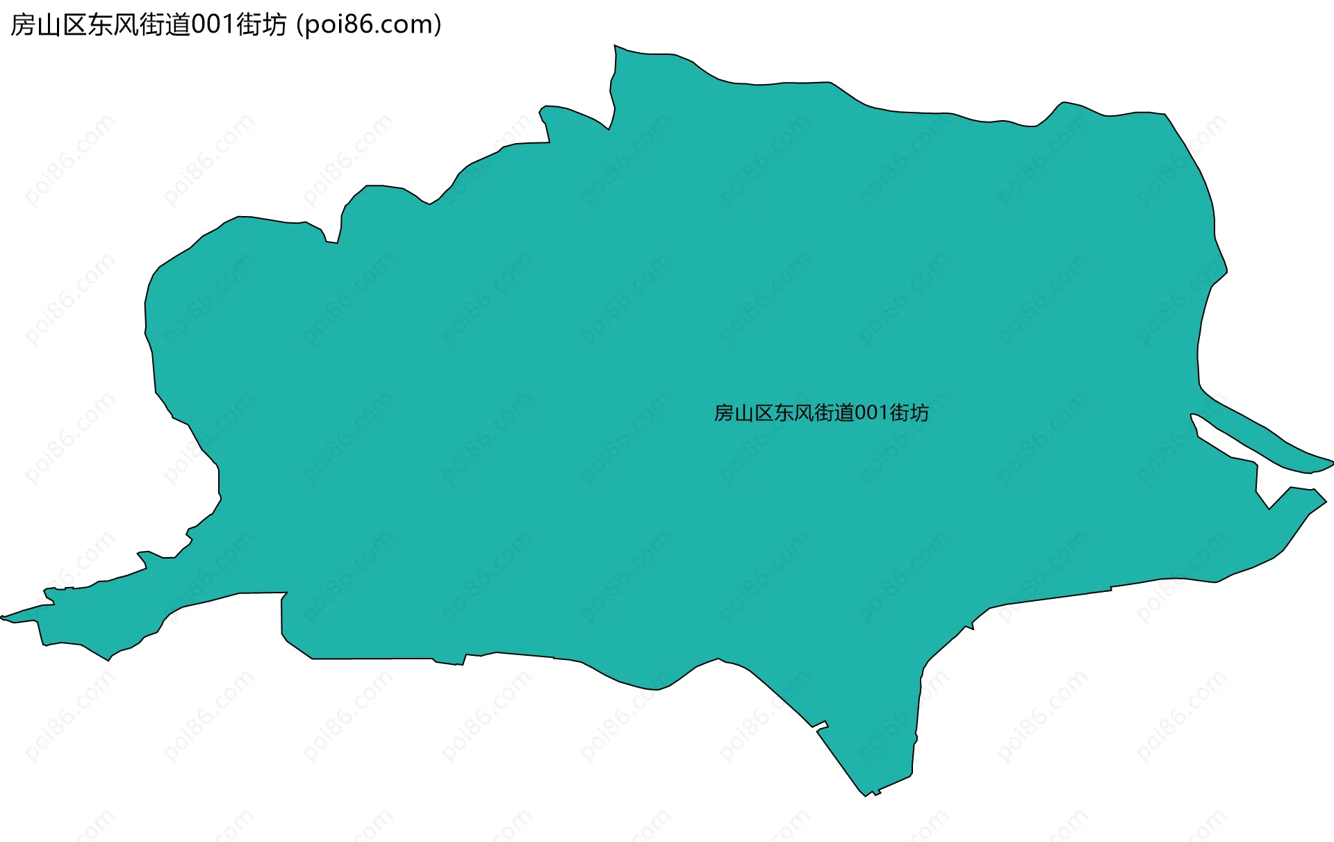 房山区东风街道001街坊边界地图