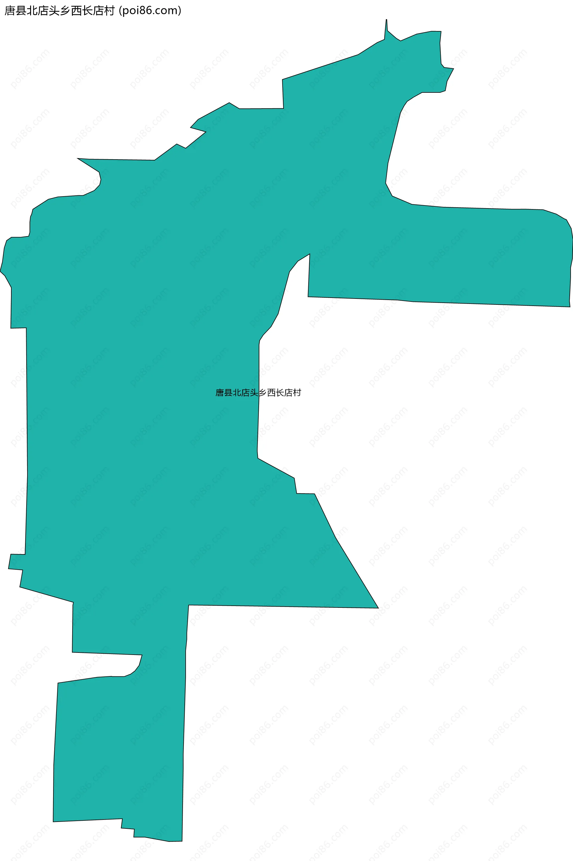 唐县北店头乡西长店村边界地图